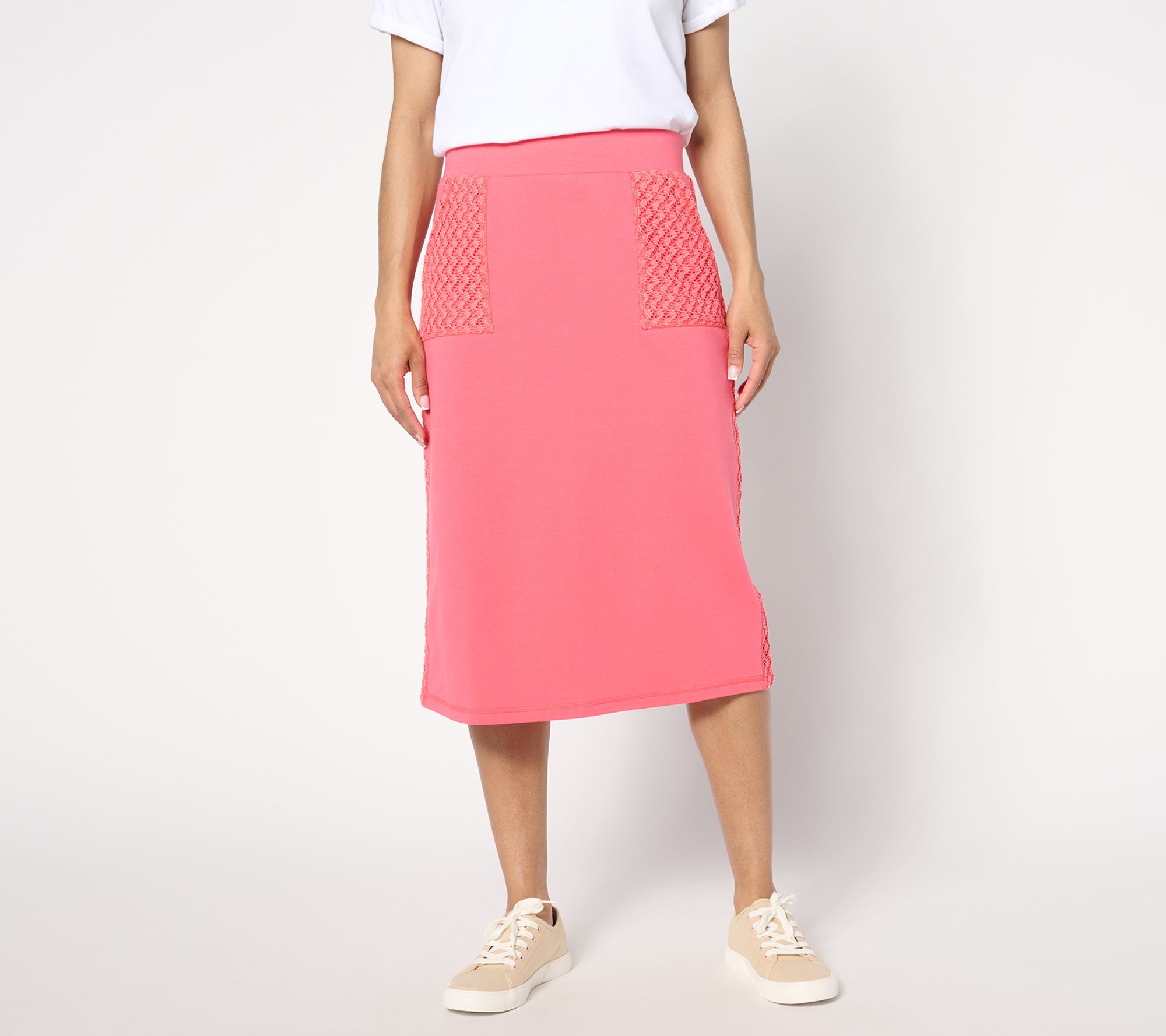 Pink pencil shop skirt qvc