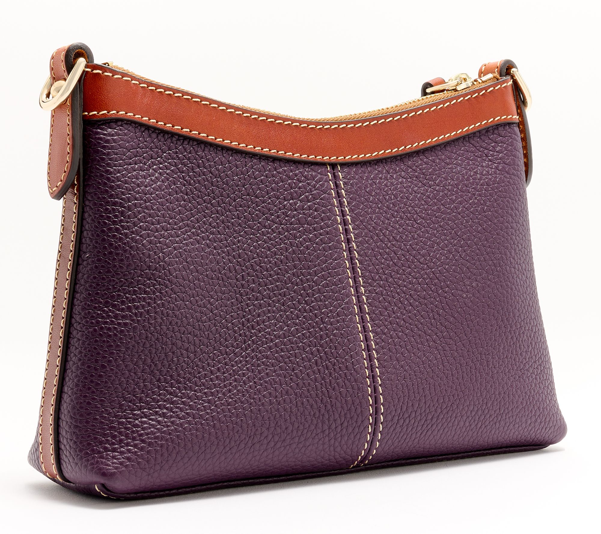 Dooney & Bourke, Bags, Dooney Bourke Purple Leather Zippered Adjustable  Crossbody