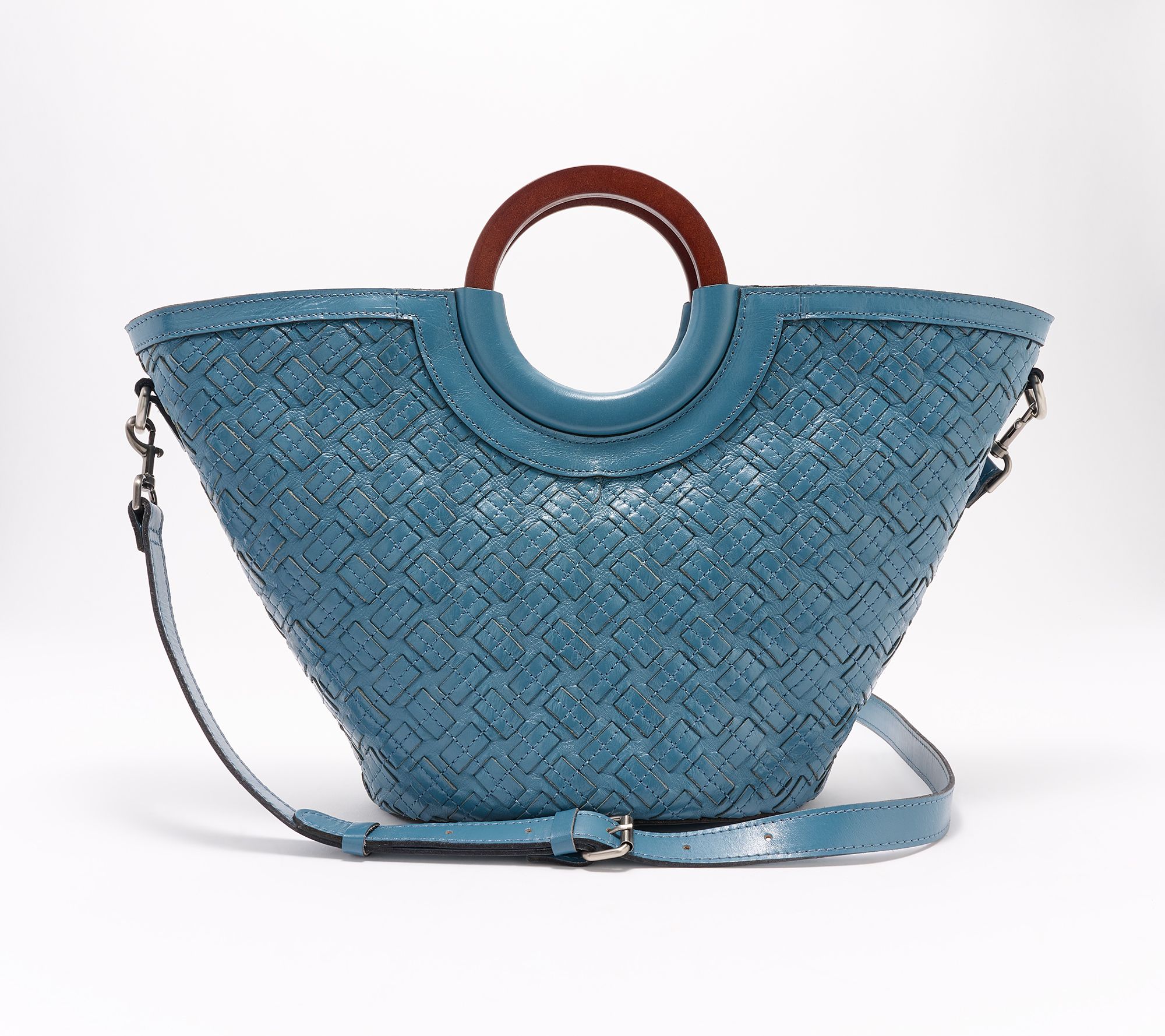 Patricia Nash Braided Leather Luni Dome Tote with Crossbody Strap