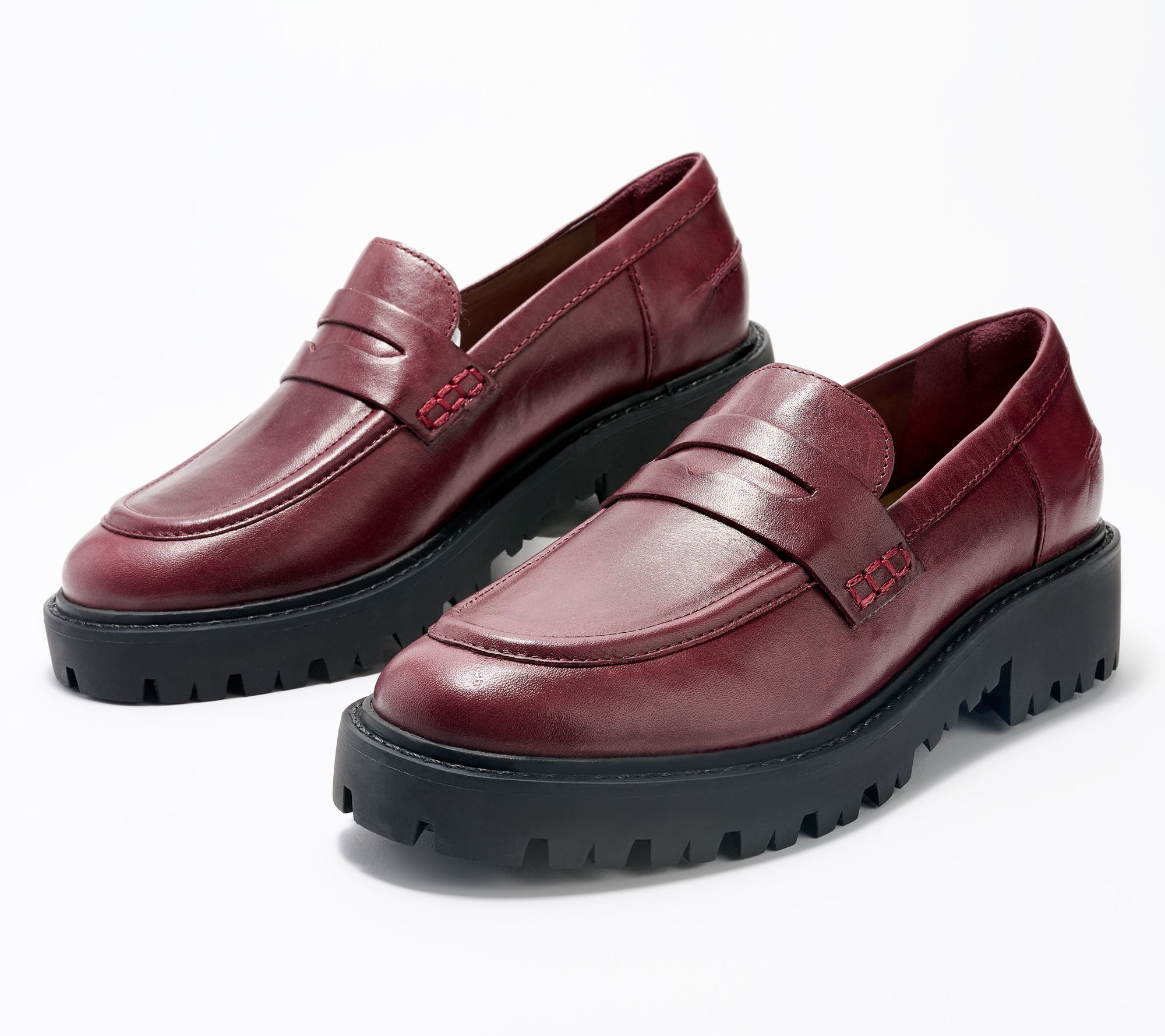 "As Is" Schutz Leather Lug Loafers - Christie Weekend
