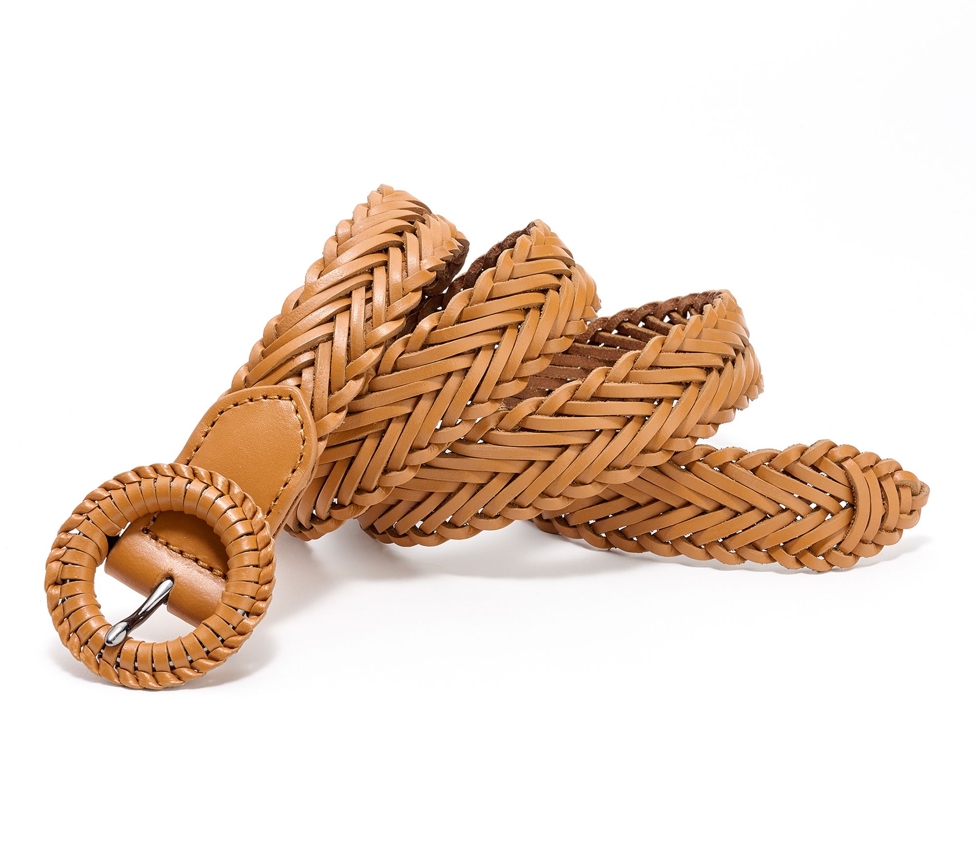 Complliments Woven 100% Leather Braided Belt