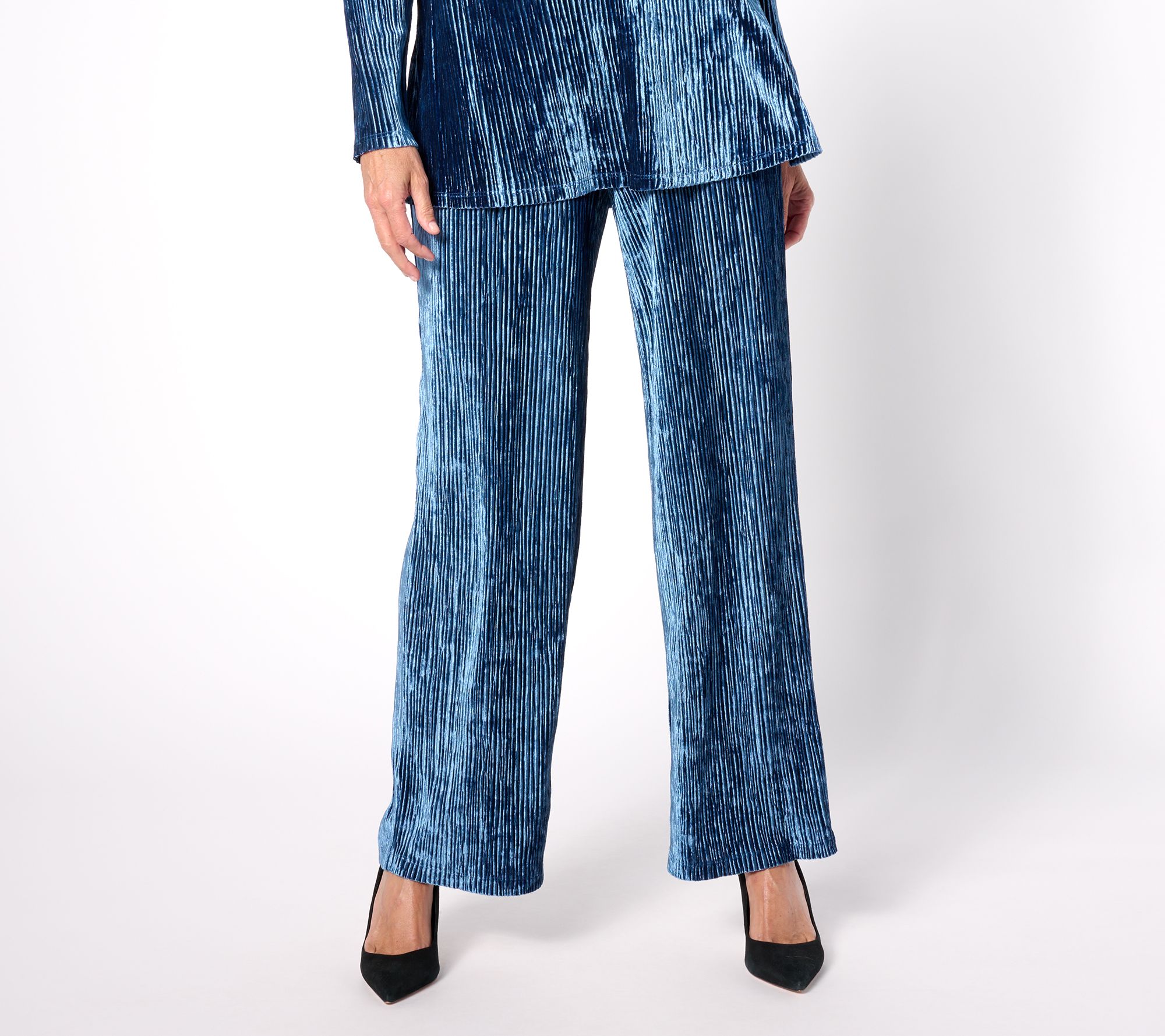 "As Is" Dennis Basso Petite Velvet Pull On Pants