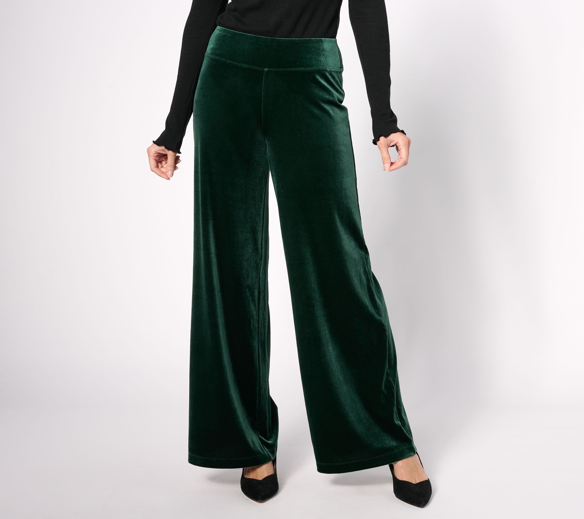 "As Is" Belle by Kim Gravel Tall Velvet Palazzo Pant