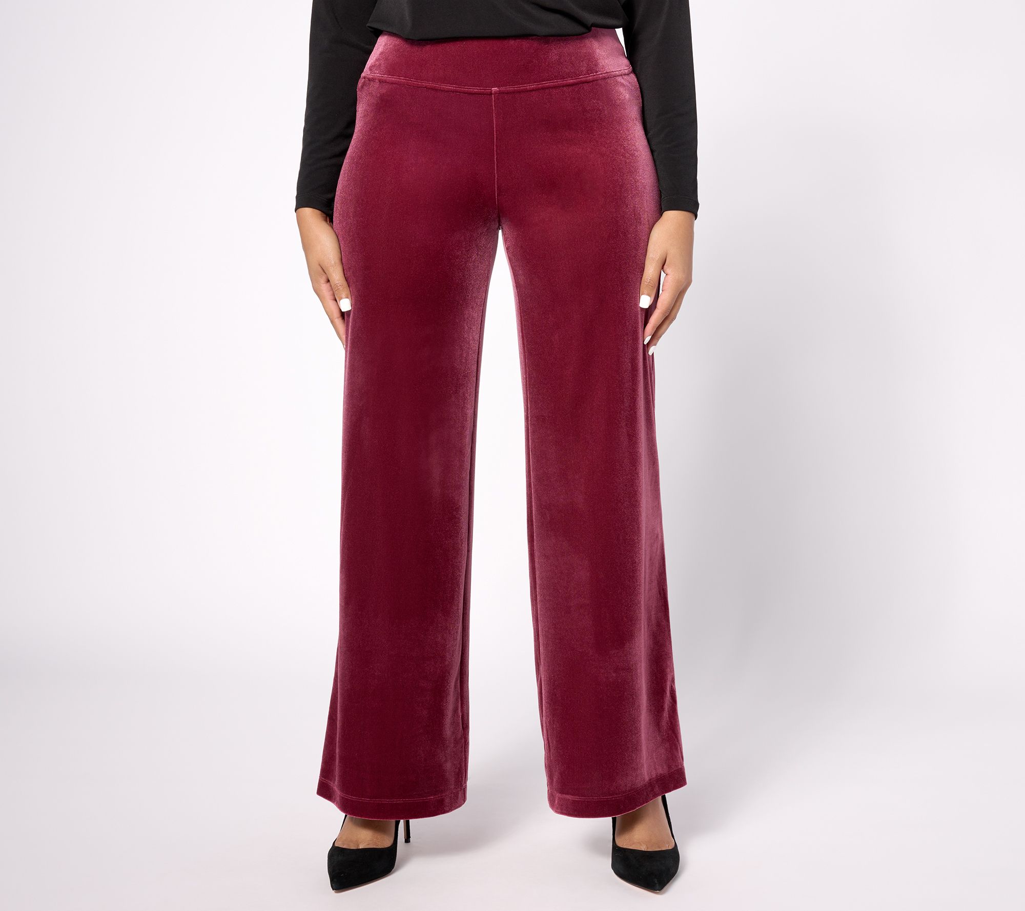 "As Is" Belle by Kim Gravel Tall Velvet Palazzo Pant