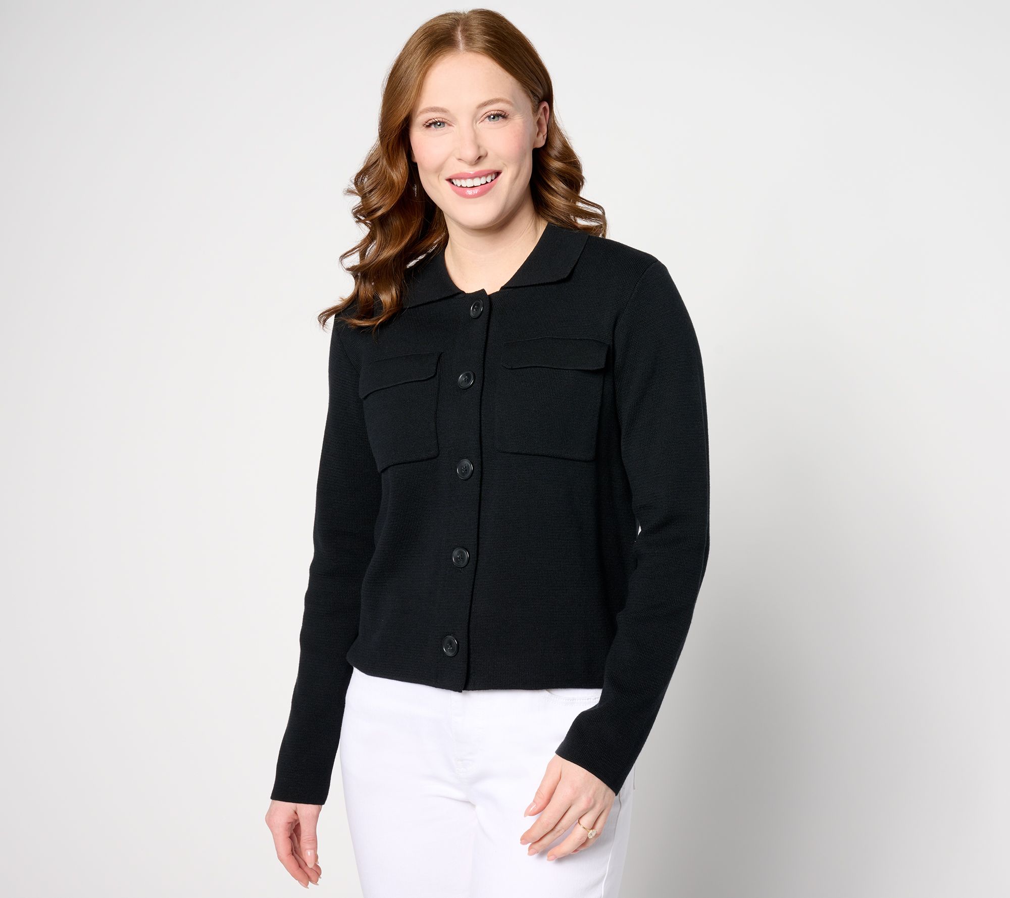 "As Is" BEAUTIFUL by Lawrence Zarian Collared Sweater Jacket