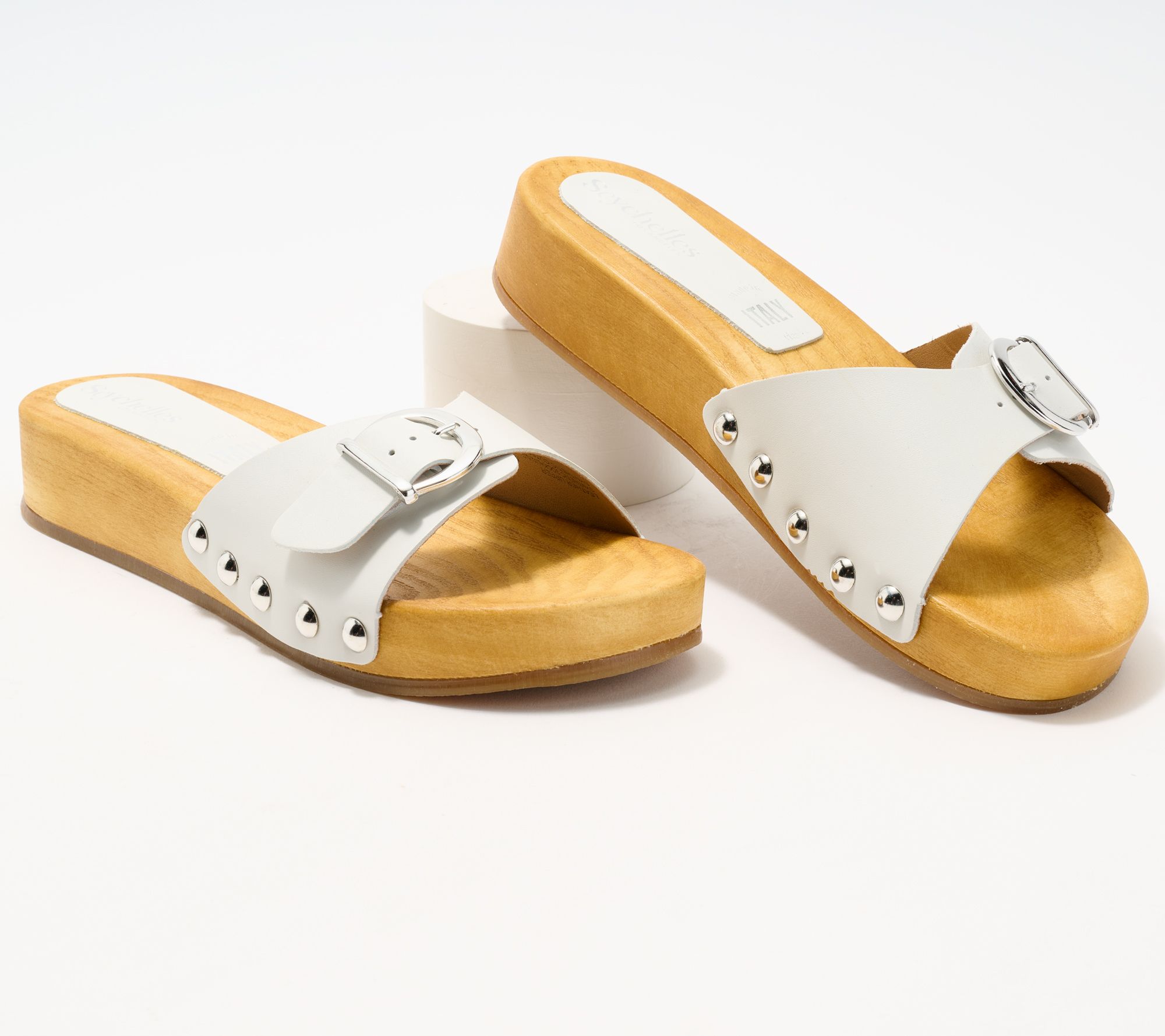"As Is" Seychelles Wooden Bottom Slide Sandals- Isla