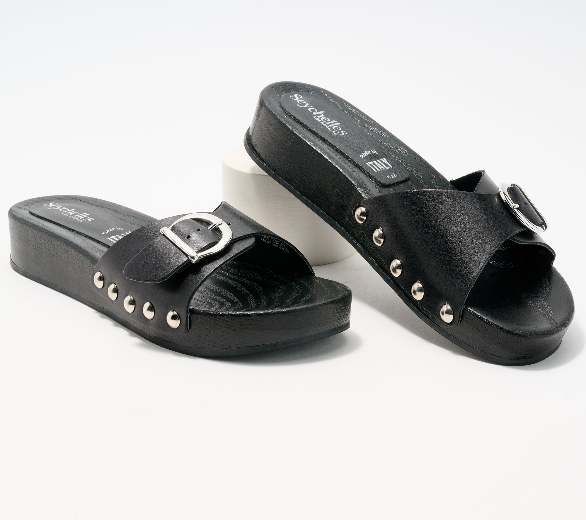 "As Is" Seychelles Wooden Bottom Slide Sandals- Isla