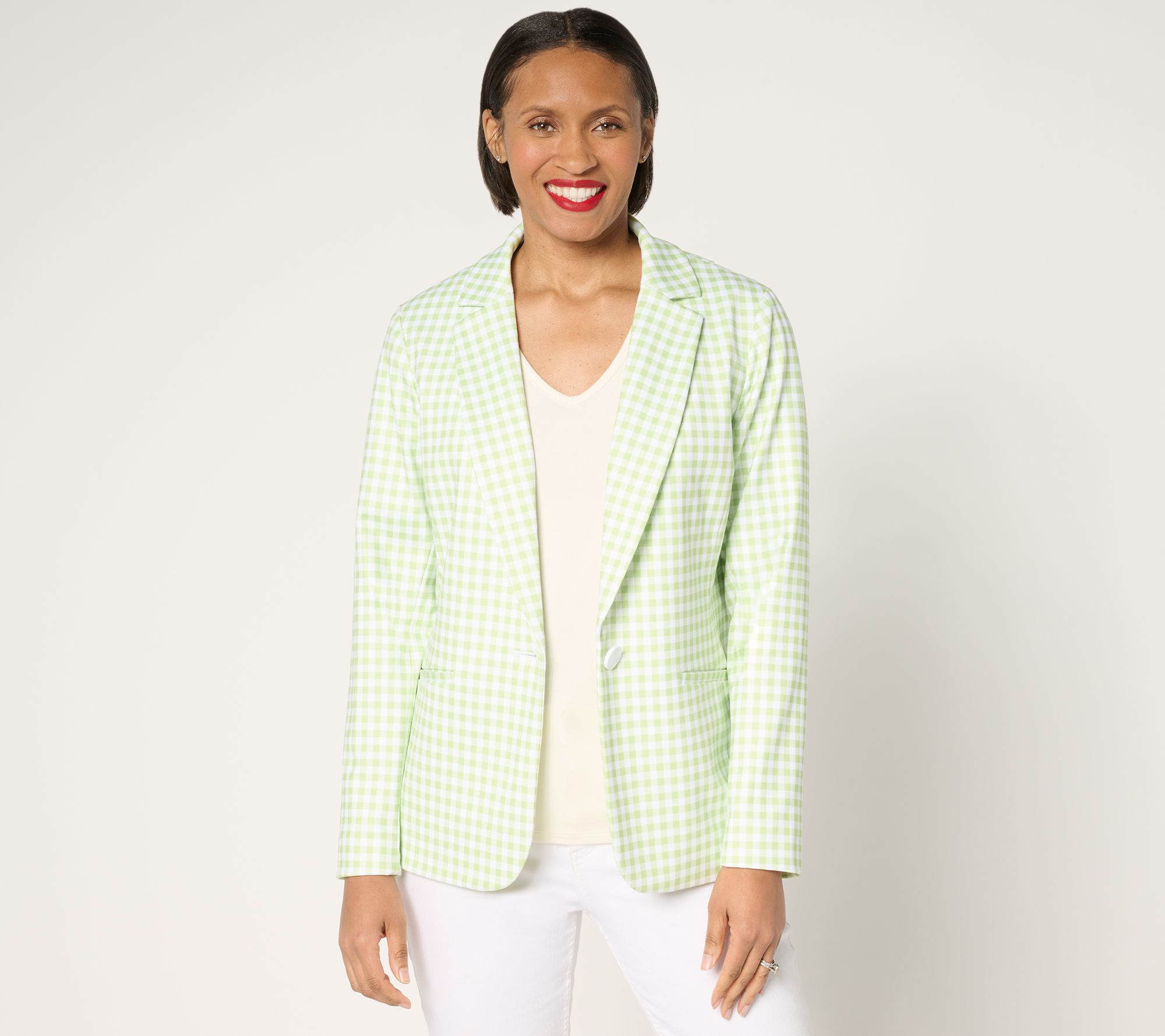 Tailored by Susan Graver Regular Printed Ponte Blazer