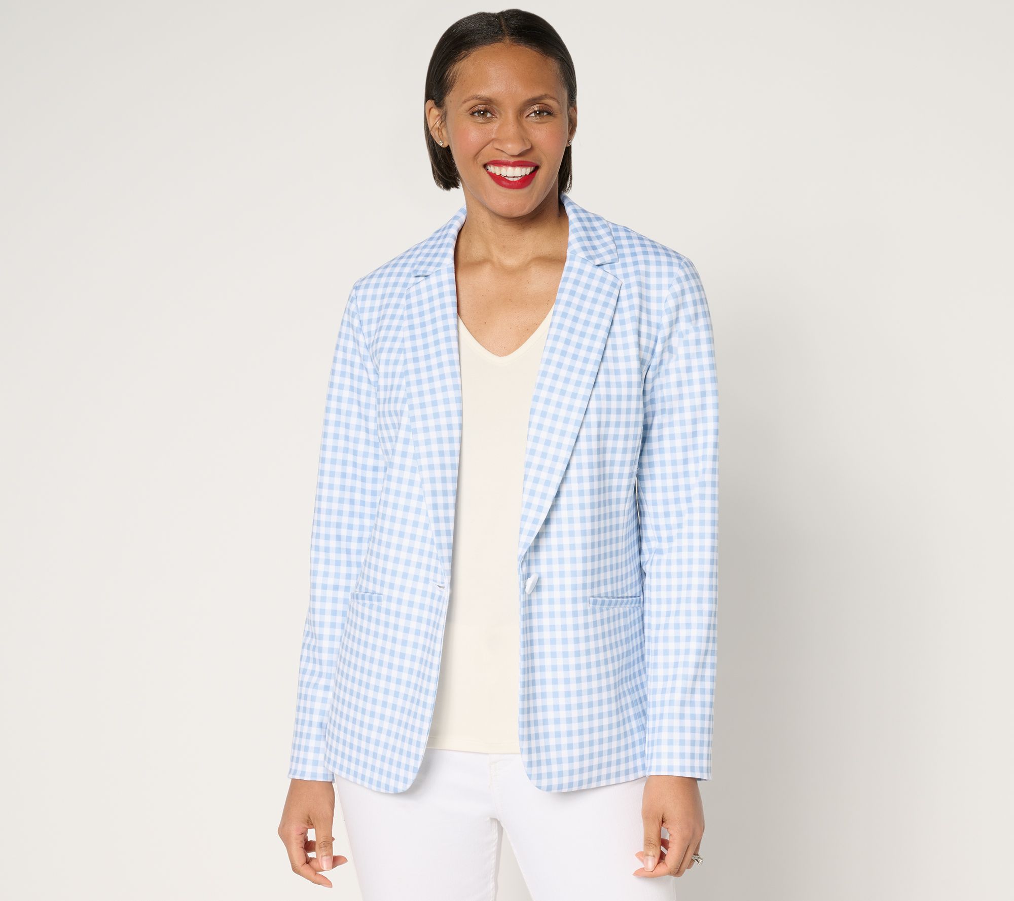 Tailored by Susan Graver Regular Printed Ponte Blazer