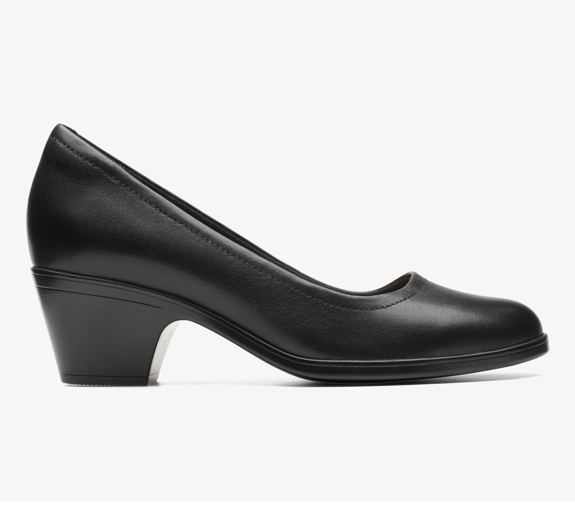 Clarks Collection Leather Block Heels- Emily 2 Ruby