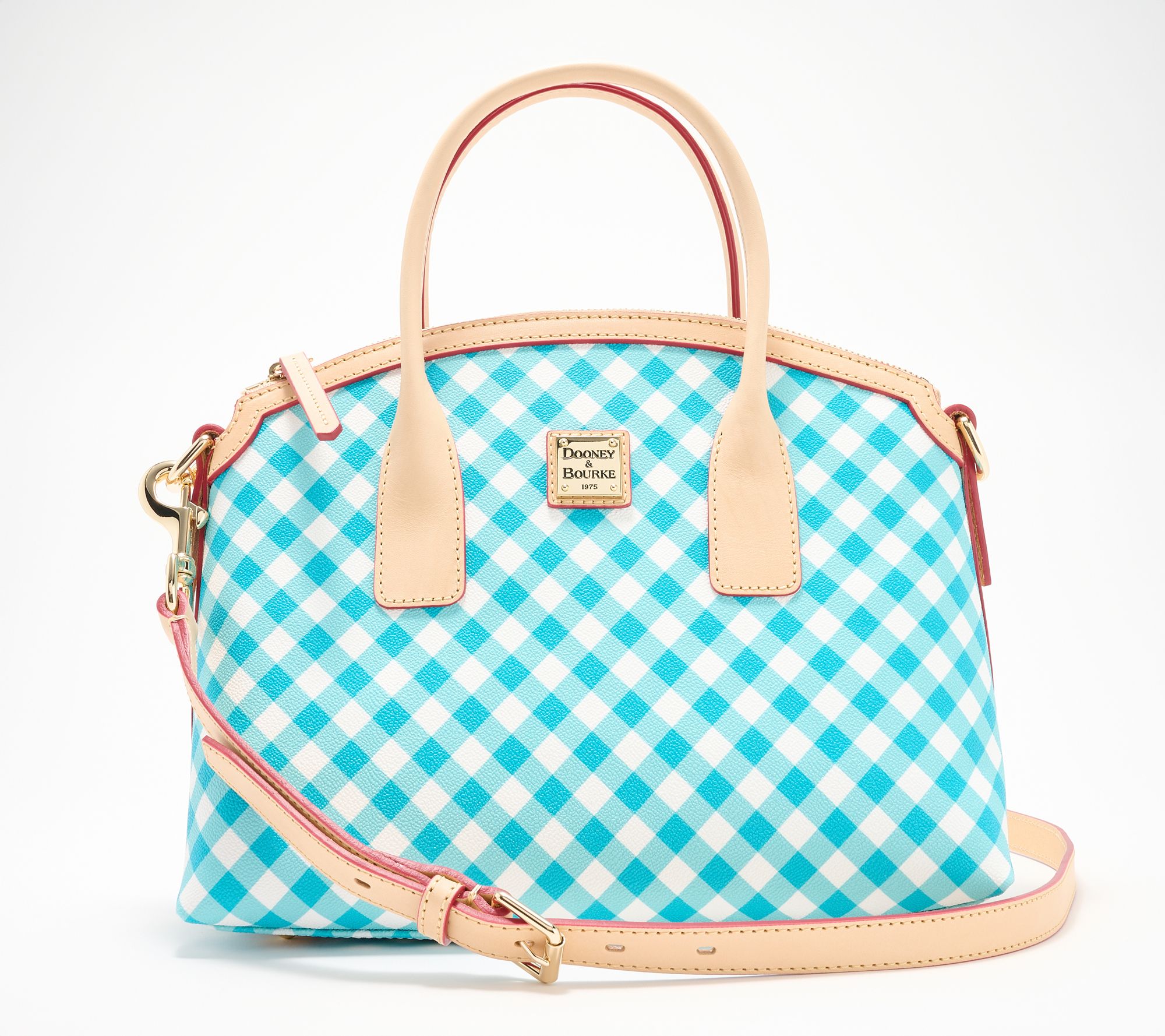 Dooney & Bourke Coated Cotton Gingham Domed Satchel