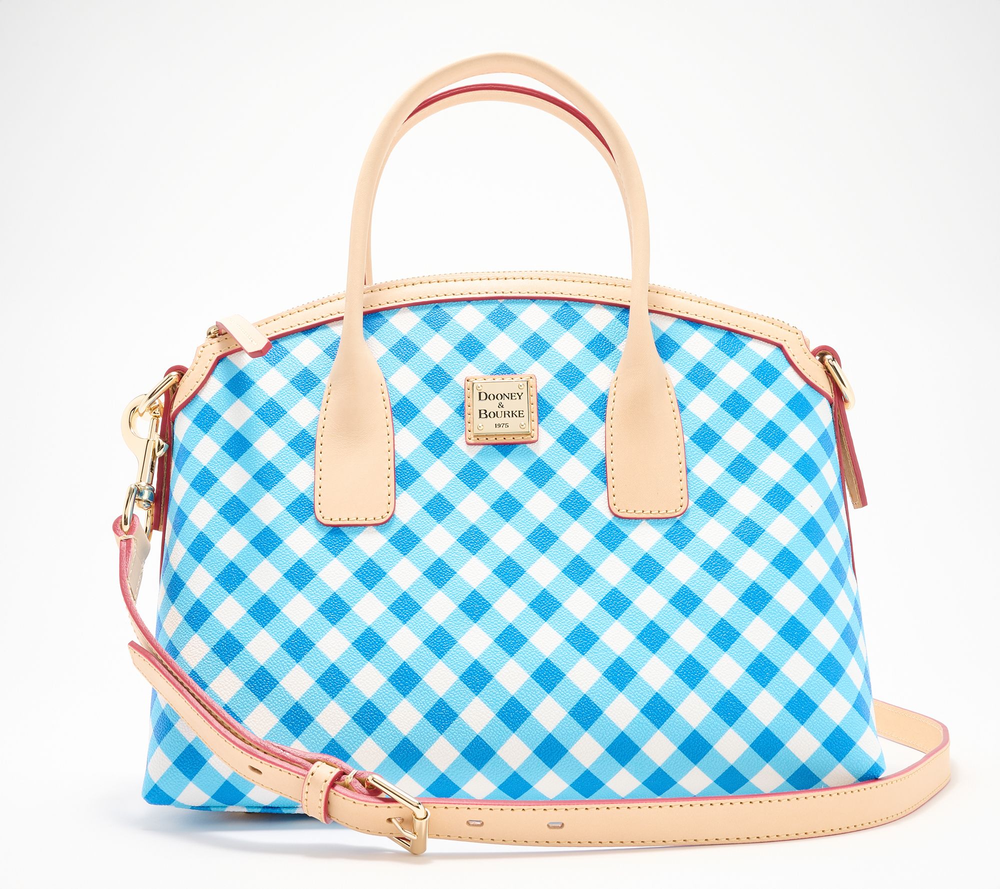 Dooney & Bourke Coated Cotton Gingham Domed Satchel