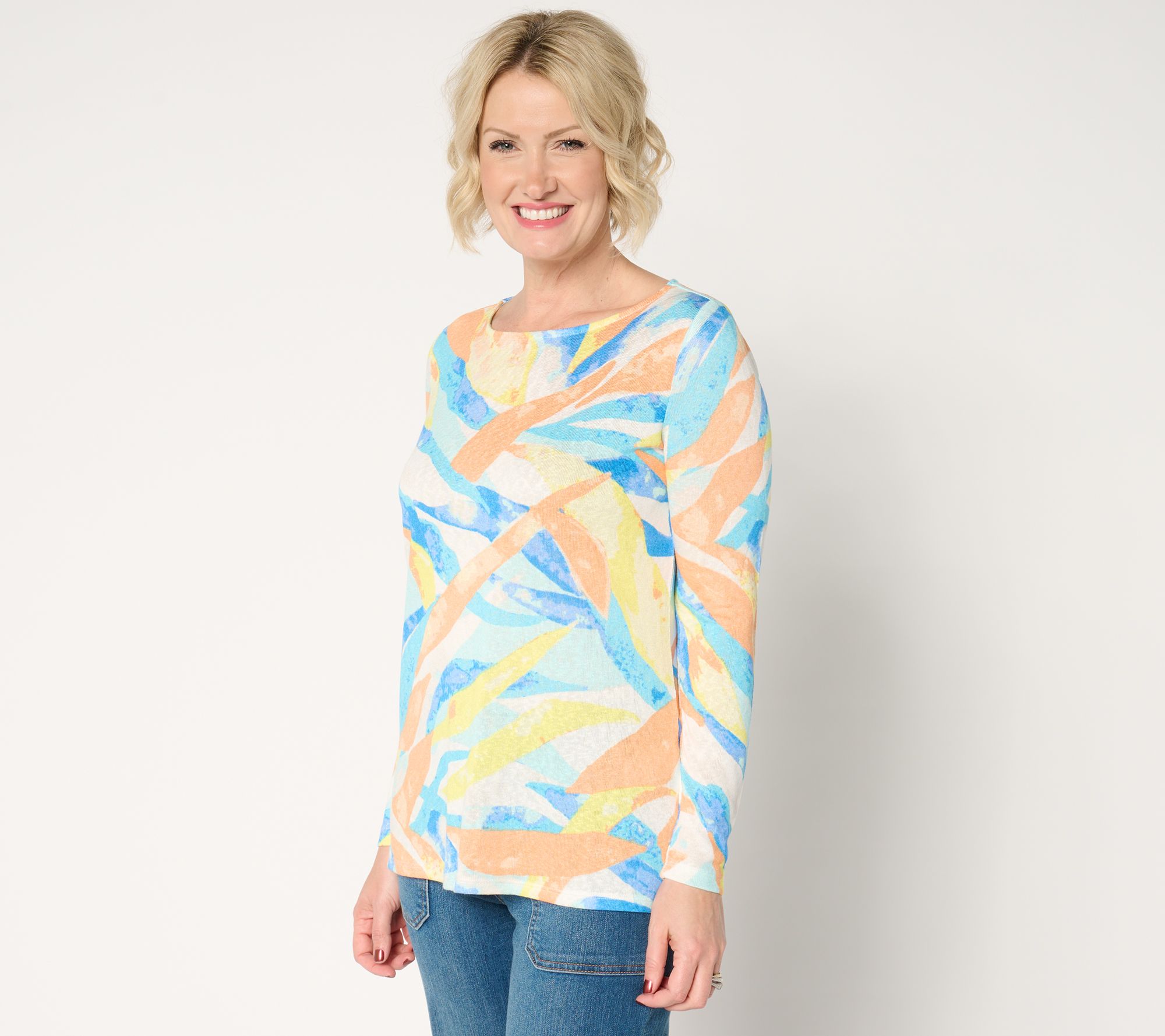 "As Is" Belle by Kim Gravel Color Splash Sweater Slub Top