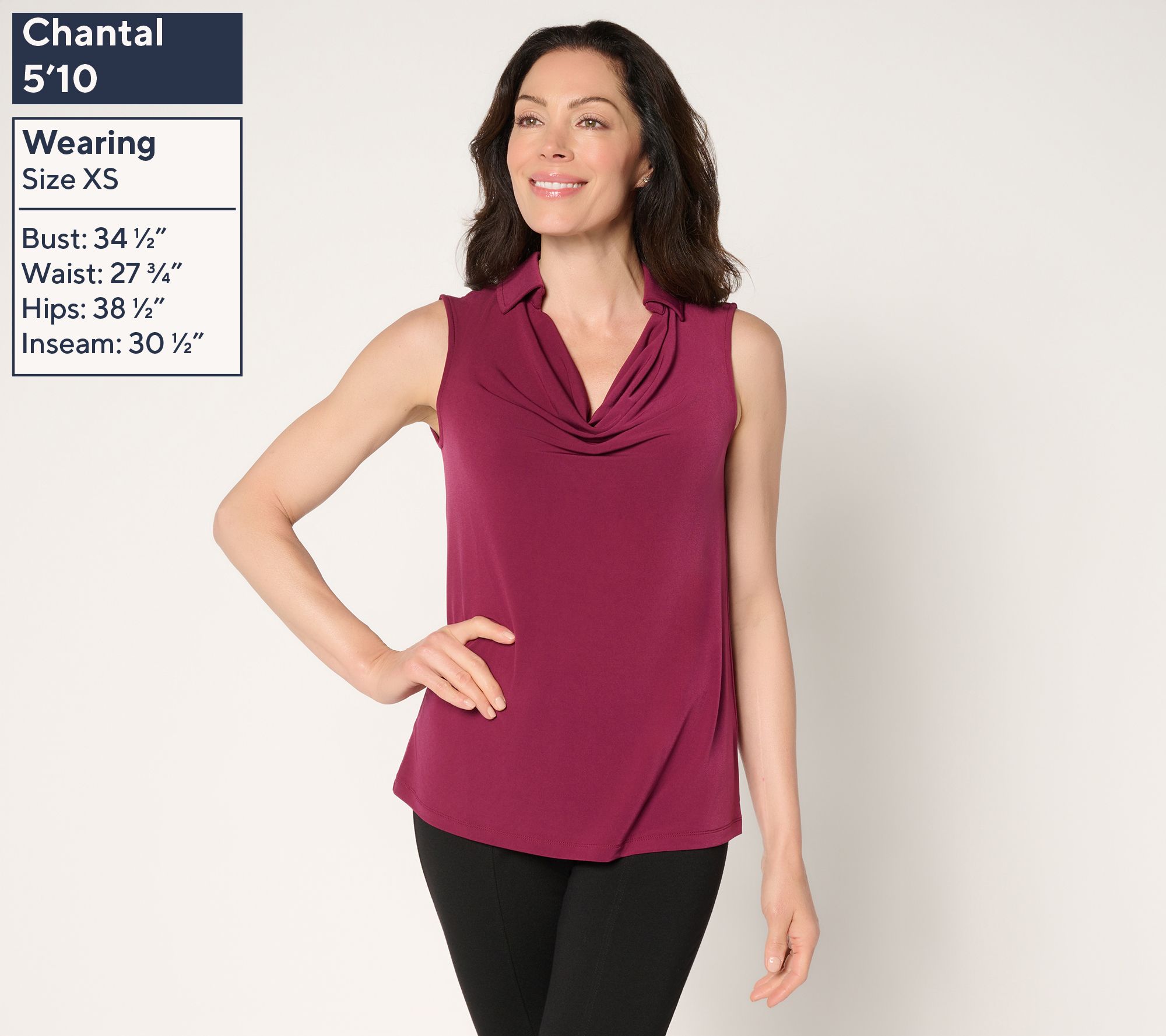 Susan Graver Liquid Knit Sleeveless Cowl-Neck Top - QVC.com