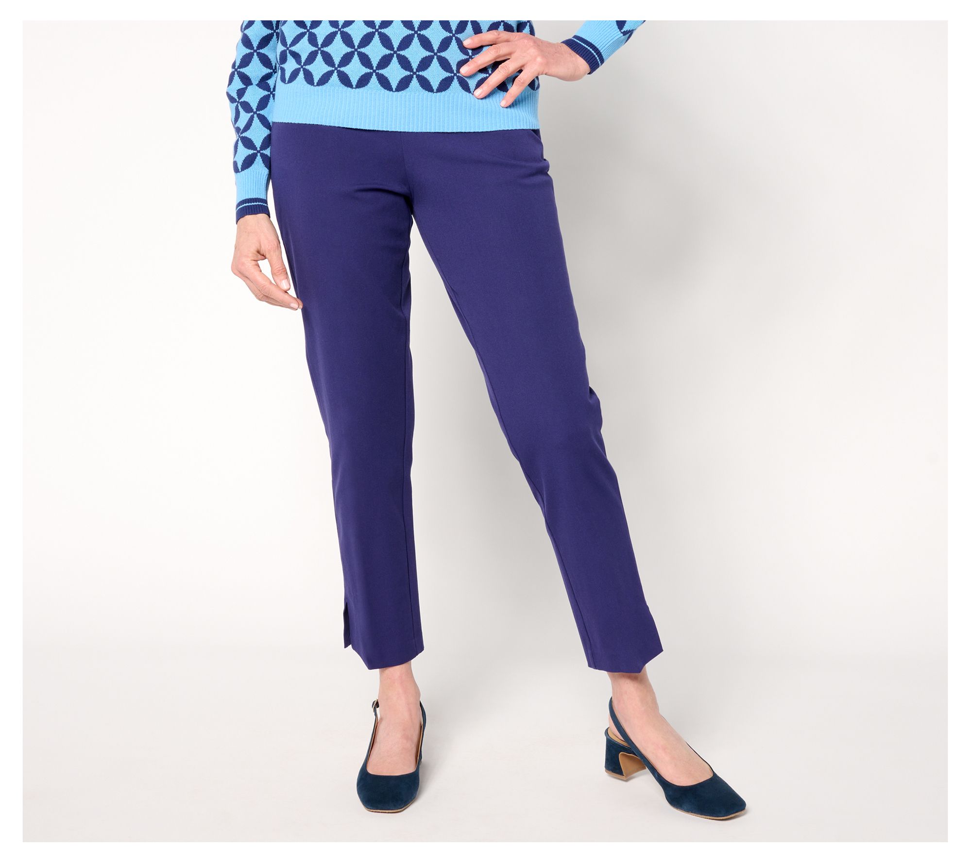 "As Is" Isaac Mizrahi Live! Petite 24/7 Stretch Icon Ankle Pants