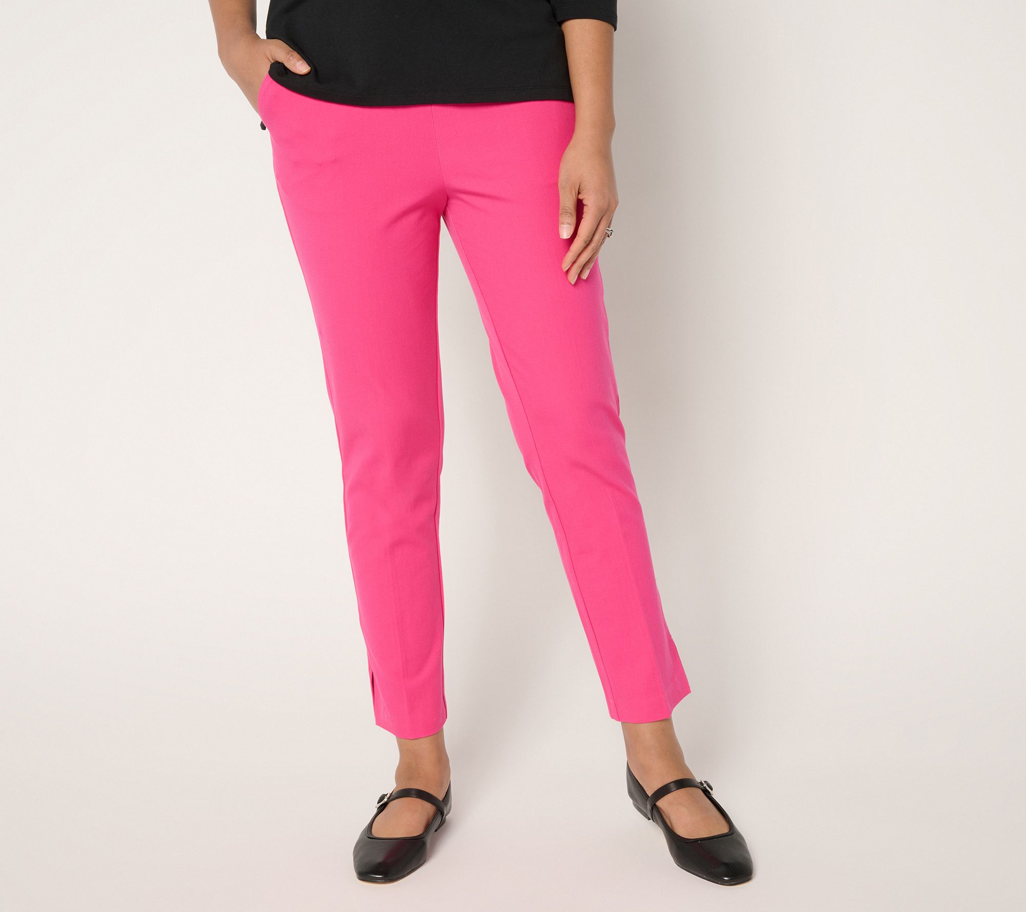 "As Is" Isaac Mizrahi Live! Petite 24/7 Stretch Icon Ankle Pants