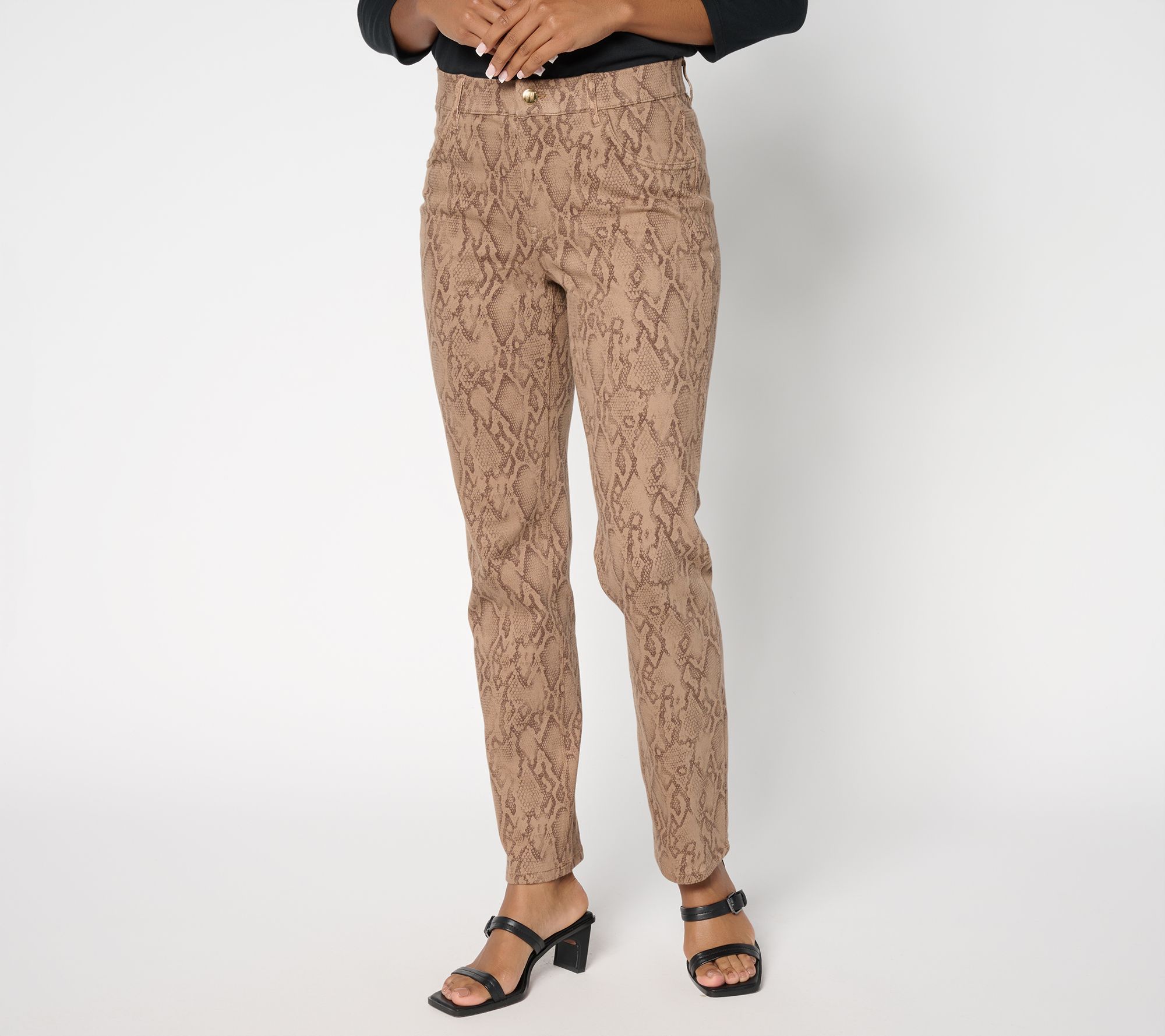 Women with Control Regular Printed Prime Stretch Denim Straight Jeans