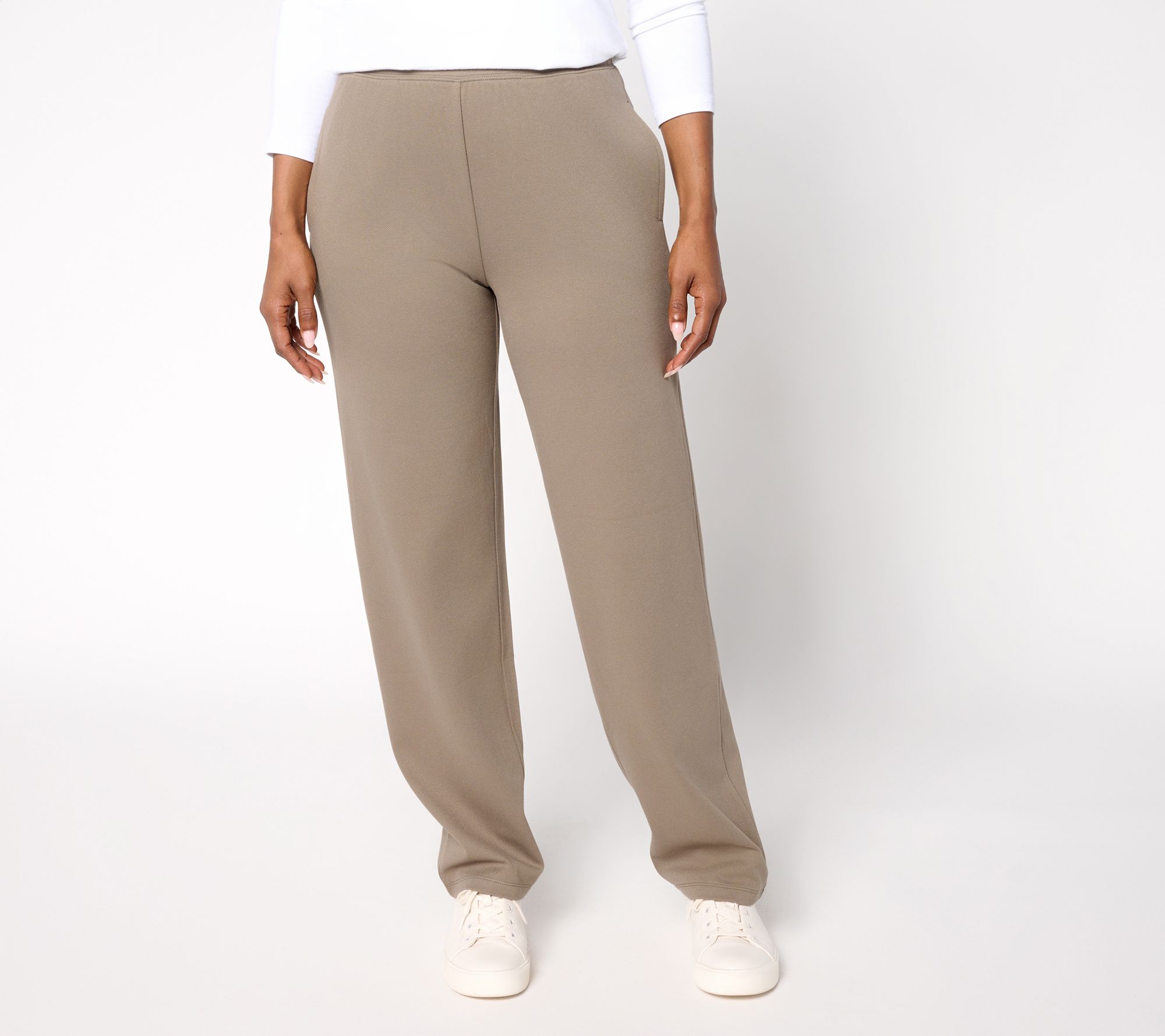 Denim & Co. Regular Knit Twill Straight Leg Pull-On Pant