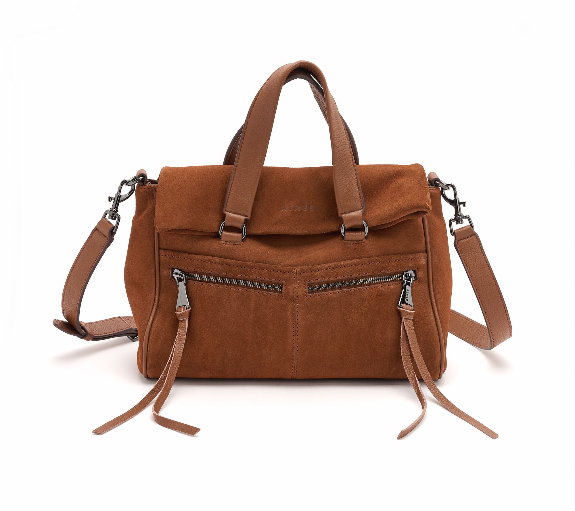 Aimee Kestenberg Coral Double Entry Leather Satchel