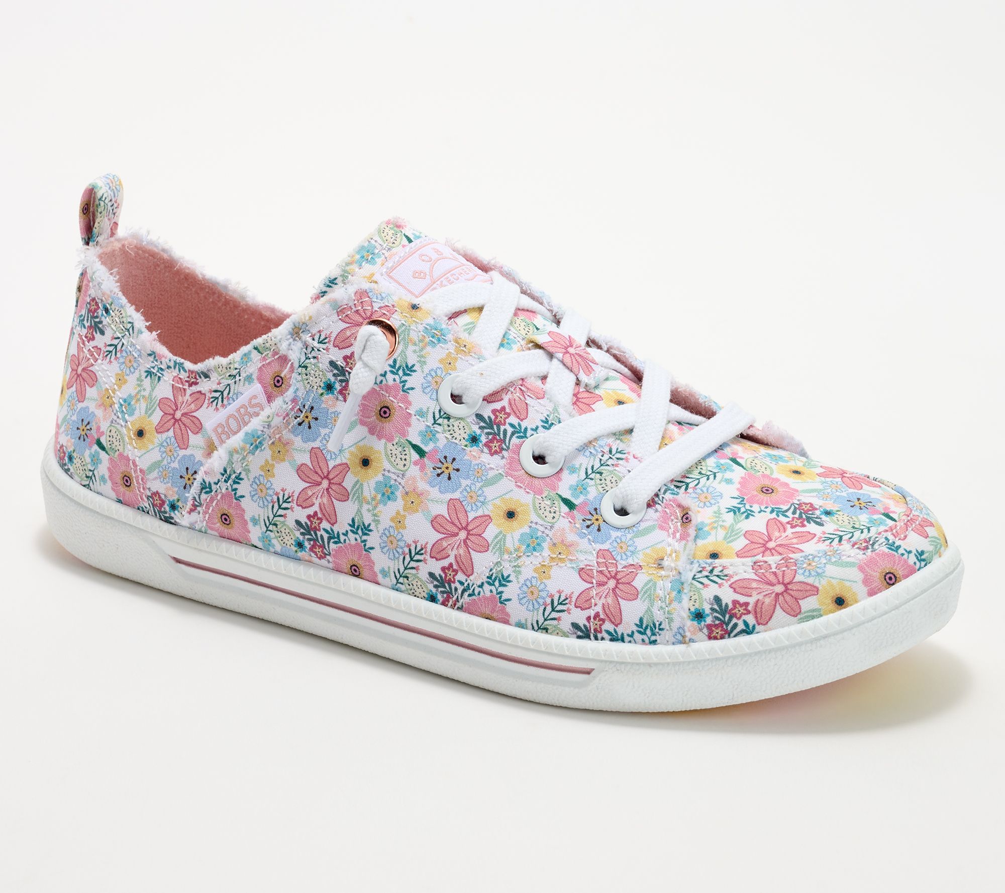 "As Is" Skechers Bobs B Cute 2.0 Floral Vegan Washable Canvas Sneakers