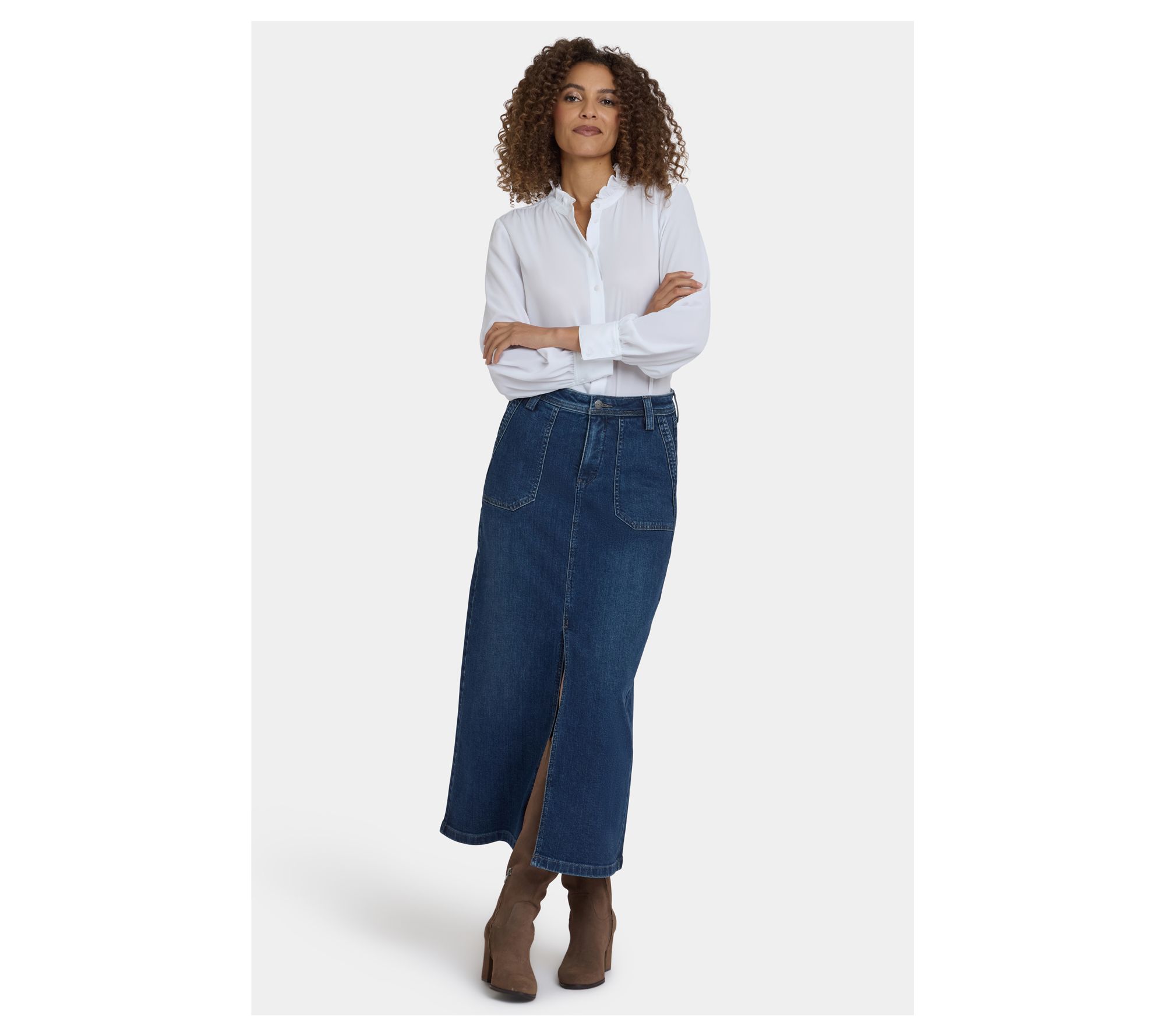 NYDJ High Rise Long Skirt With Utility Pockets