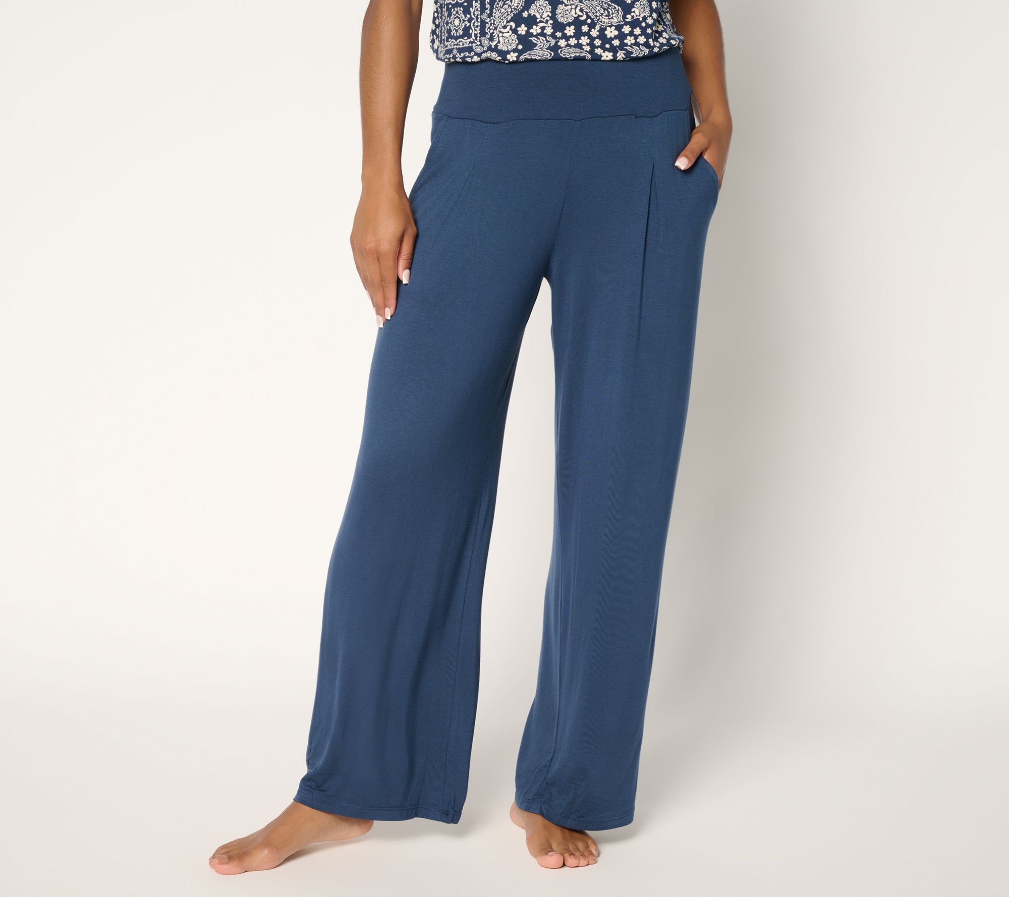 "As Is" Cuddl Duds Soft Stretch Wide Leg Lounge Pant
