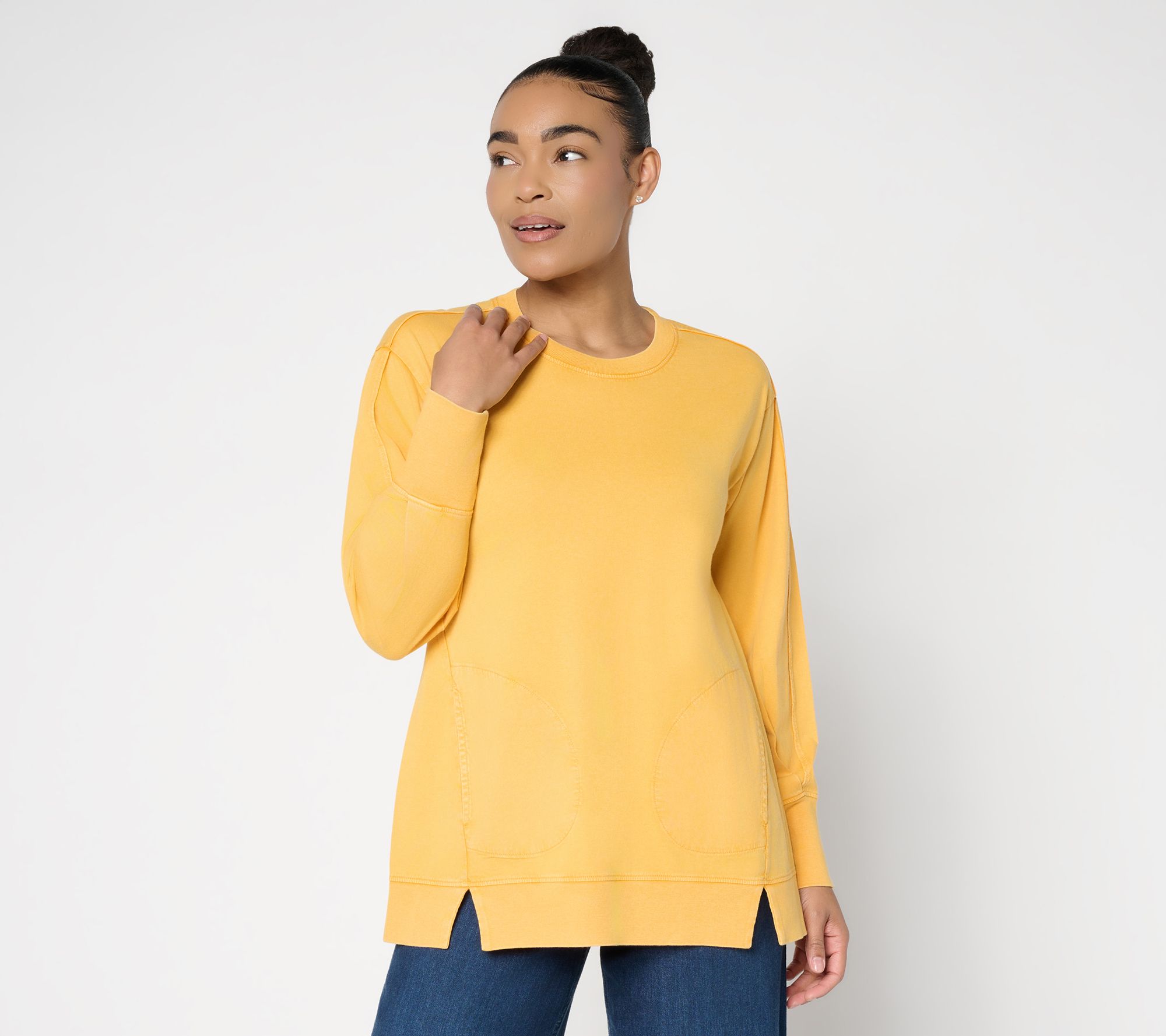LOGO by Lori Goldstein Oversized Long Sleeve Top