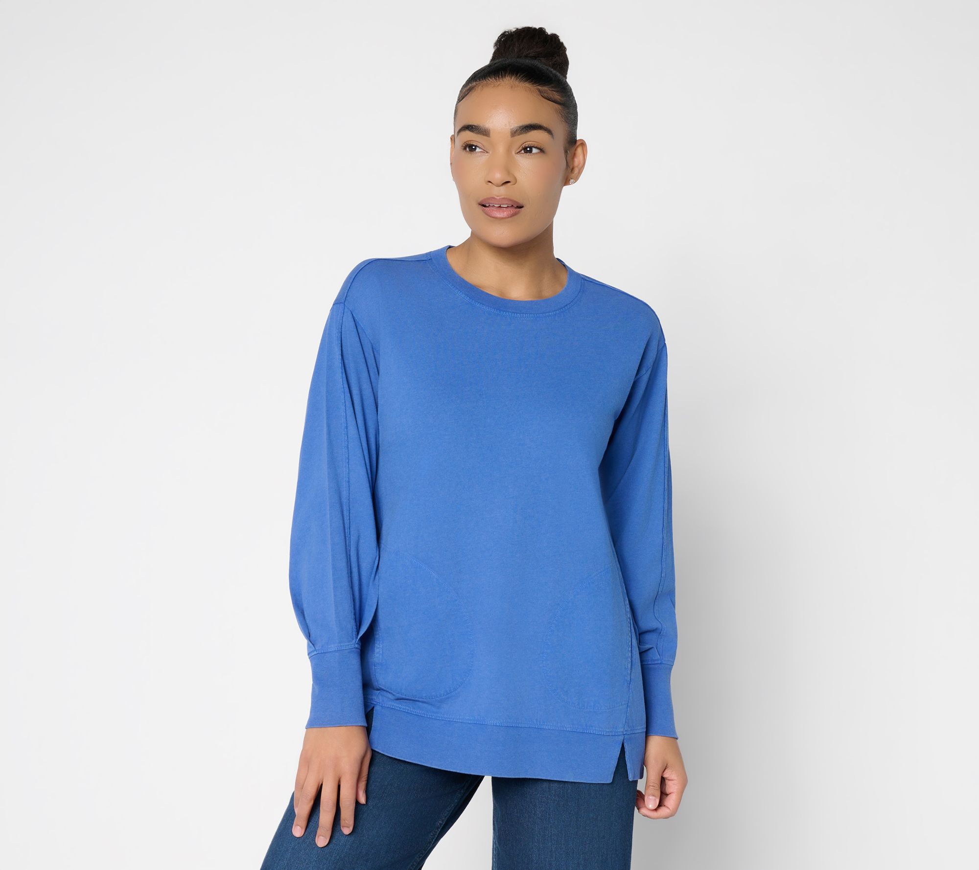 LOGO by Lori Goldstein Oversized Long Sleeve Top