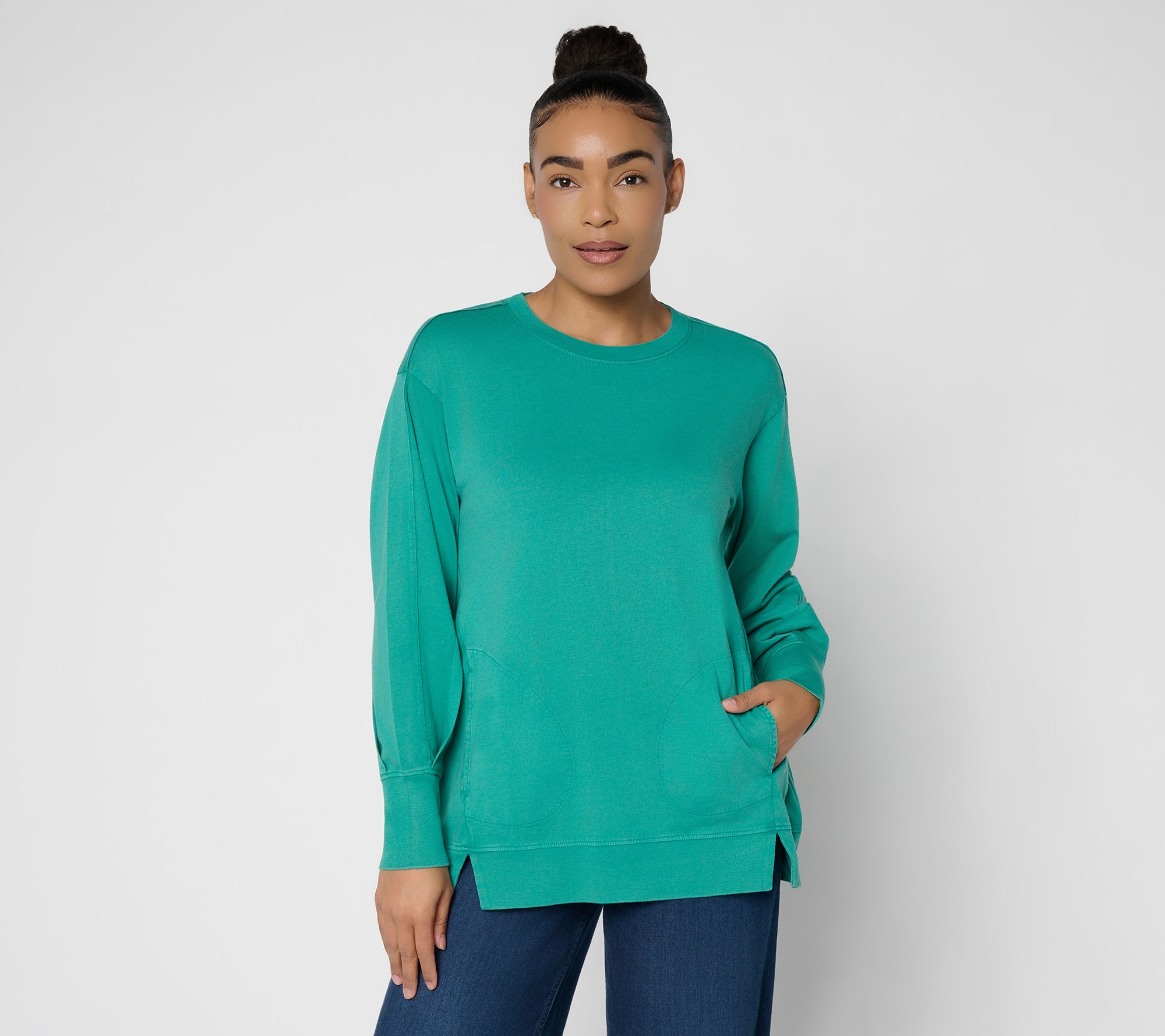 LOGO by Lori Goldstein Oversized Long Sleeve Top