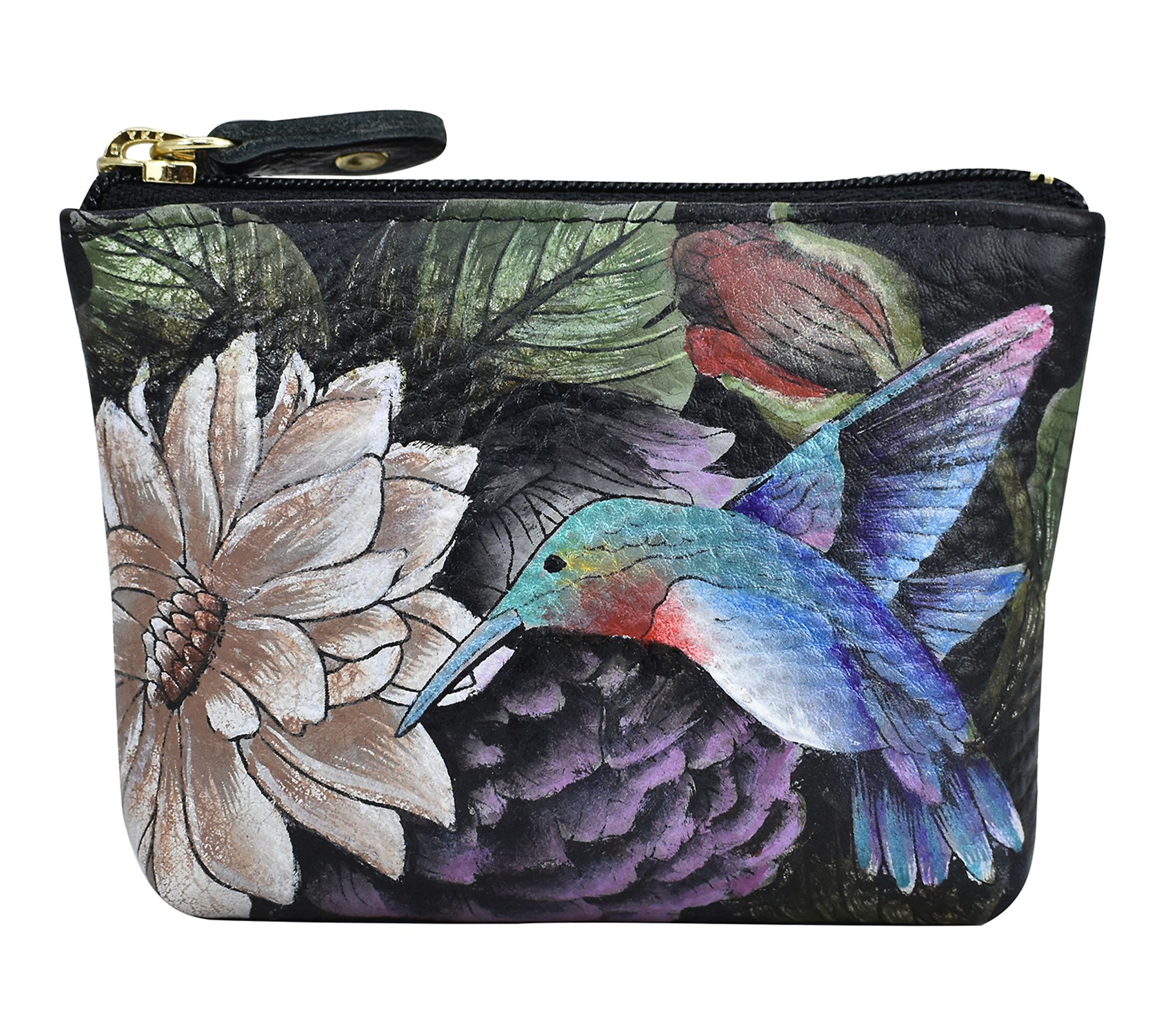 Anushcka Painted Leather Coin Pouch