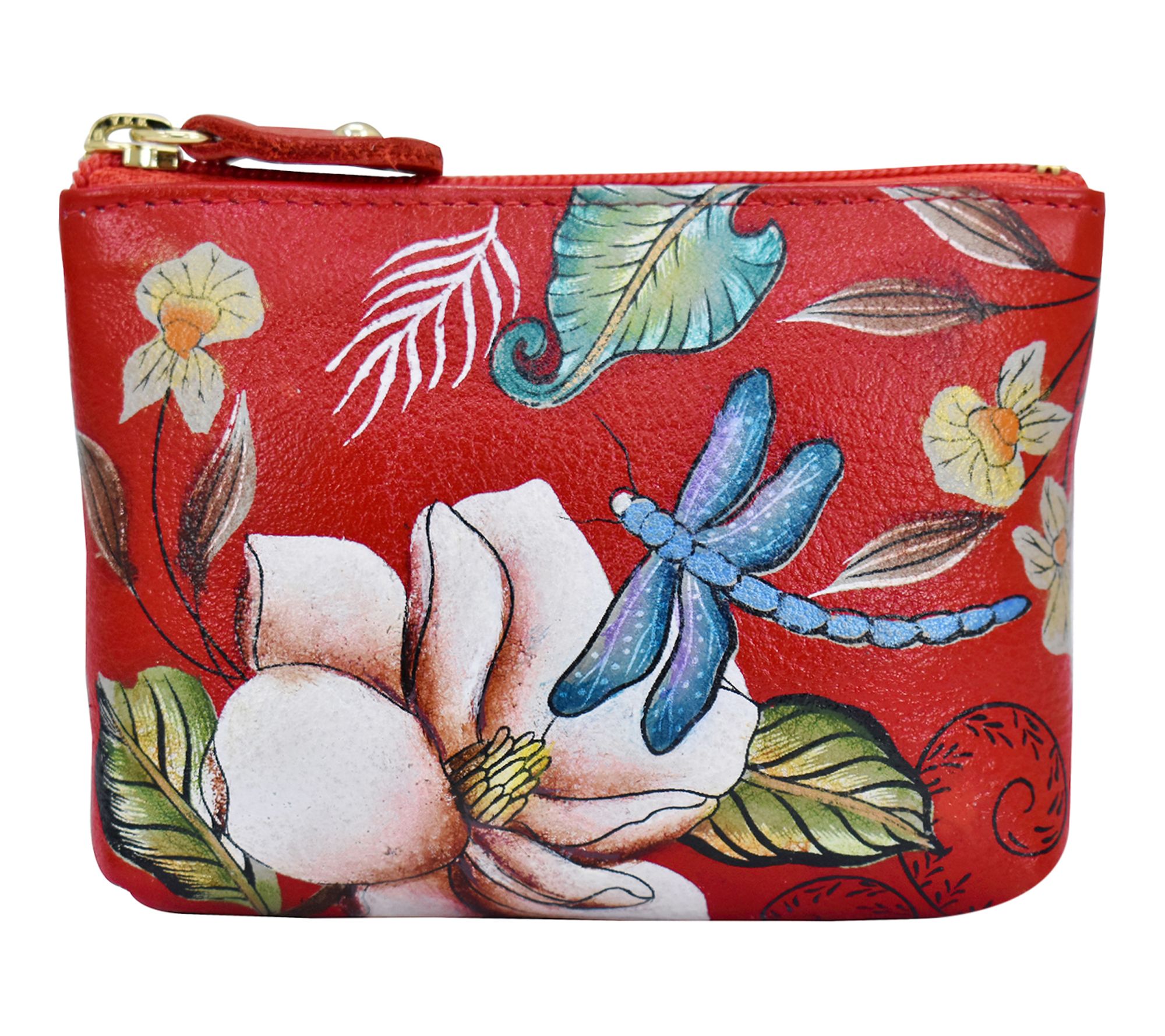 Anushcka Painted Leather Coin Pouch