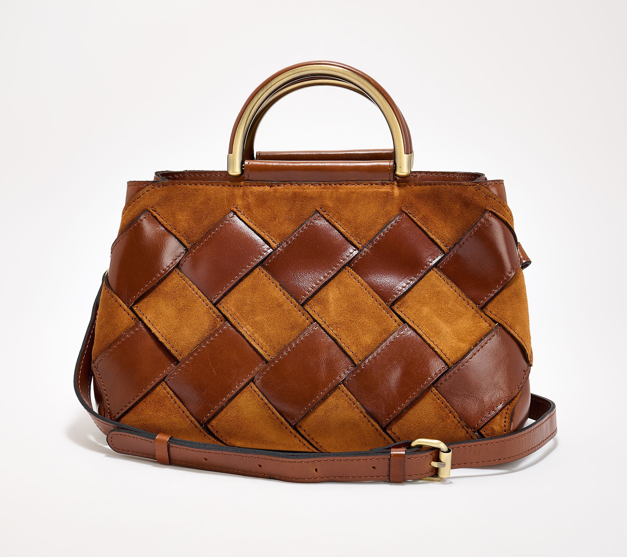 "As Is" Patricia Nash Novara Woven Leather Satchel