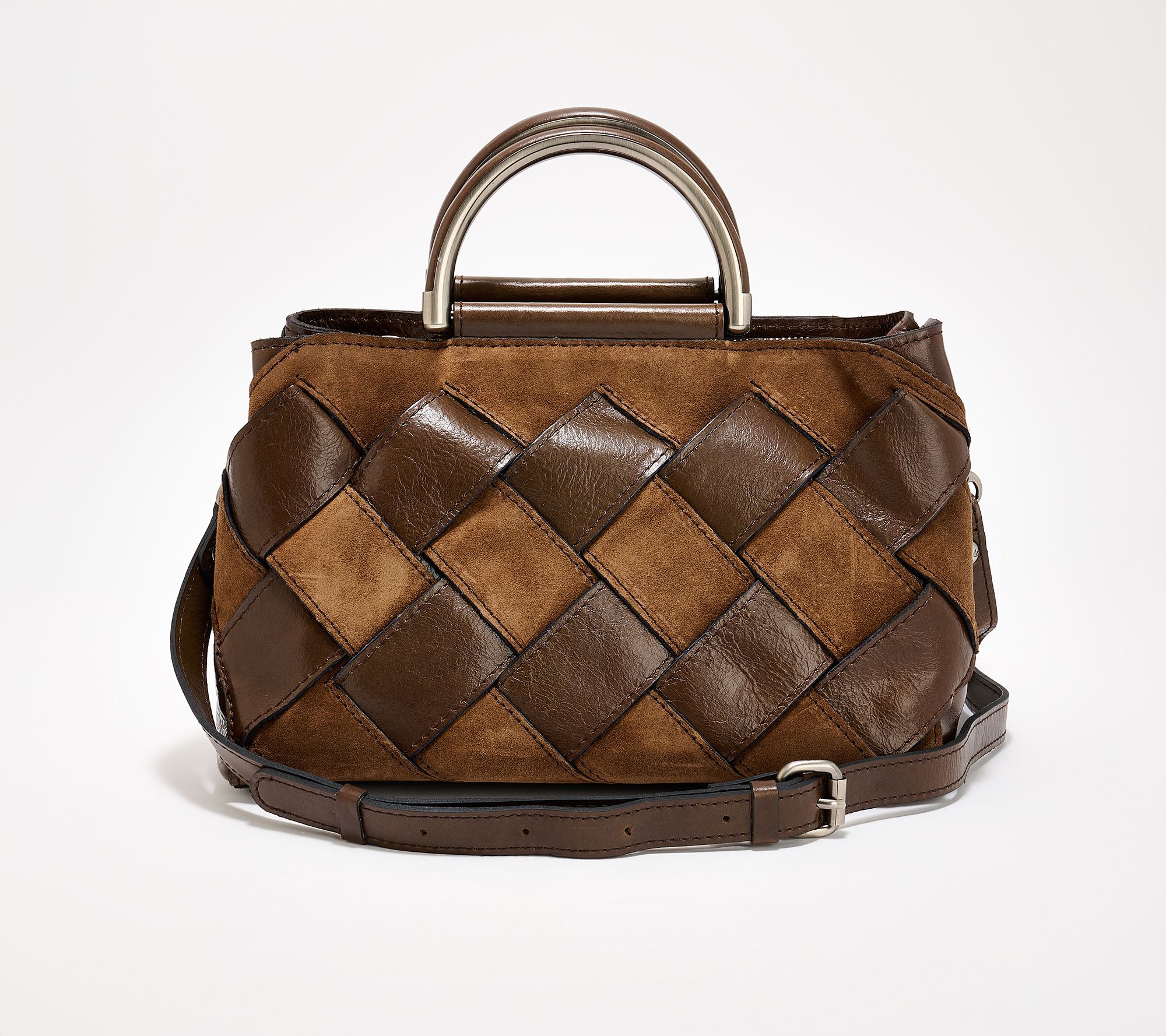 "As Is" Patricia Nash Novara Woven Leather Satchel