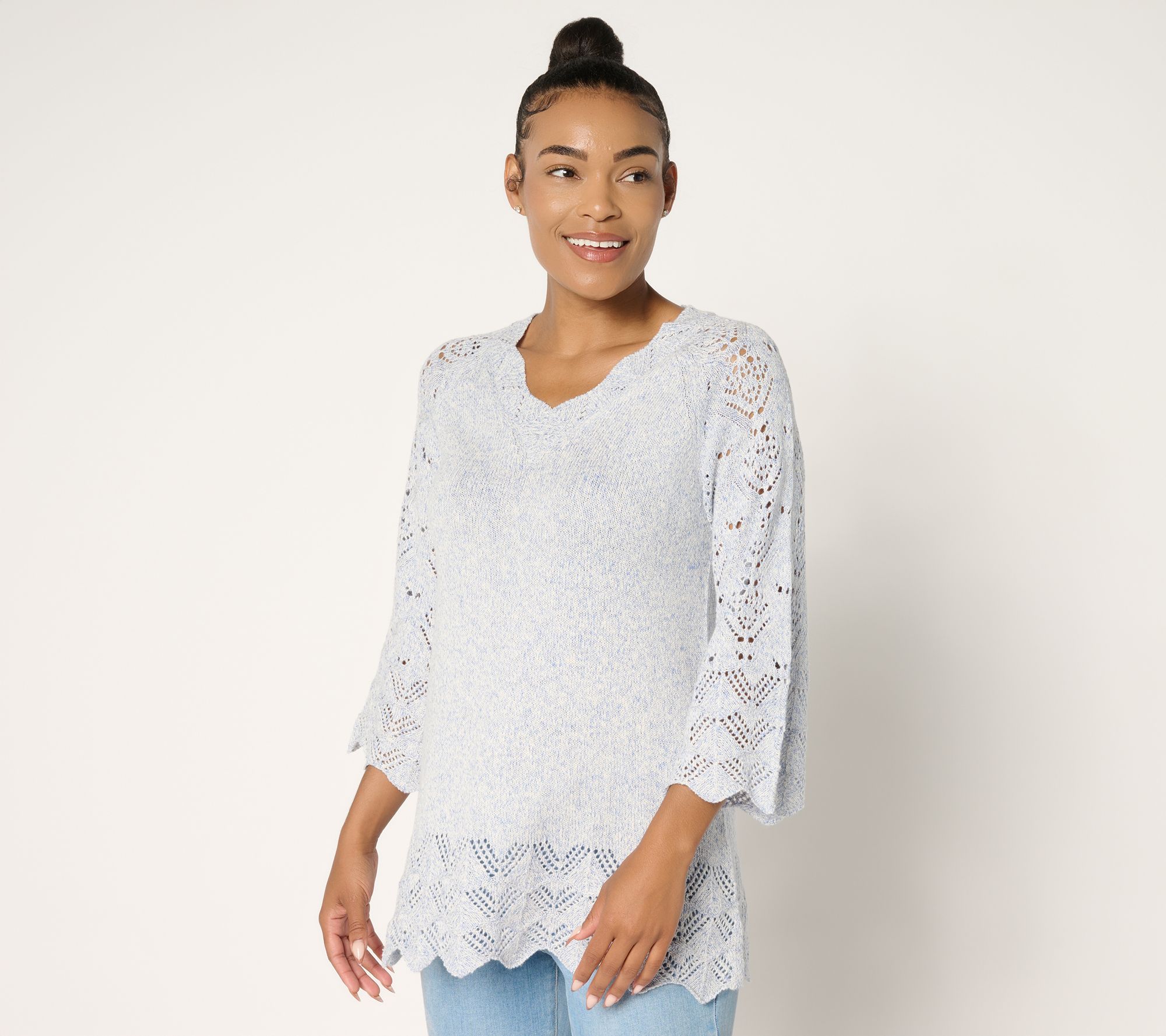 "As Is" Ree by The Pioneer Woman Regular Pointelle Marled Sweater