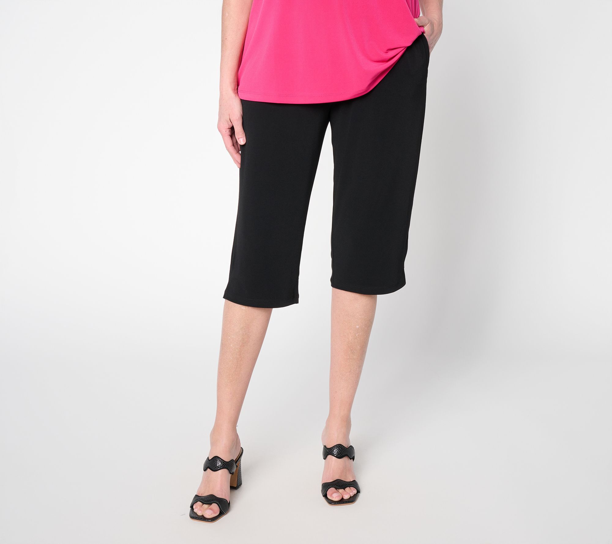 Susan Graver Regular Liquid Knit Straight-Leg Pedal Pusher