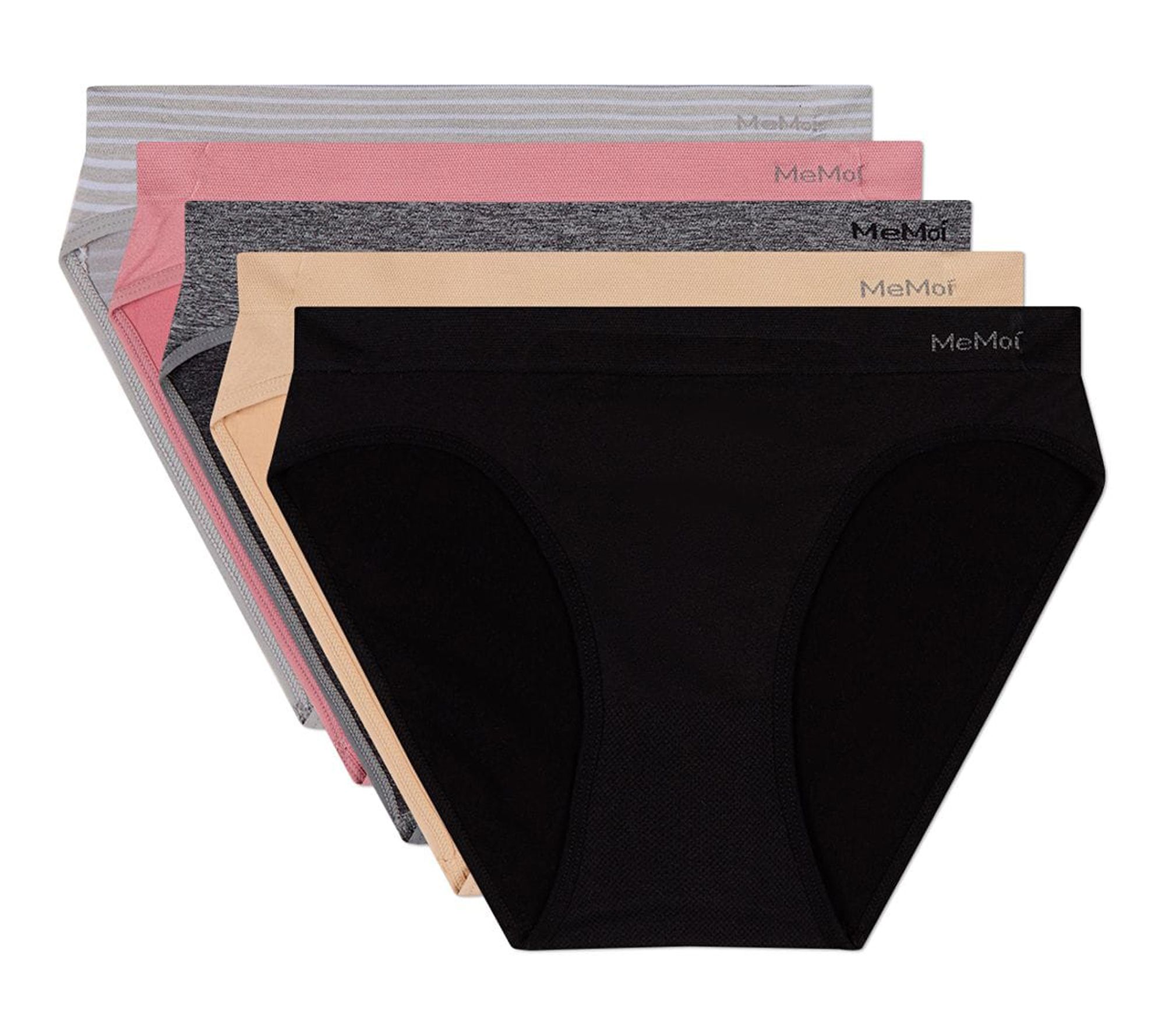 Memoi Women's Set of 5  Seamless Tag-Free Bikin i Panties