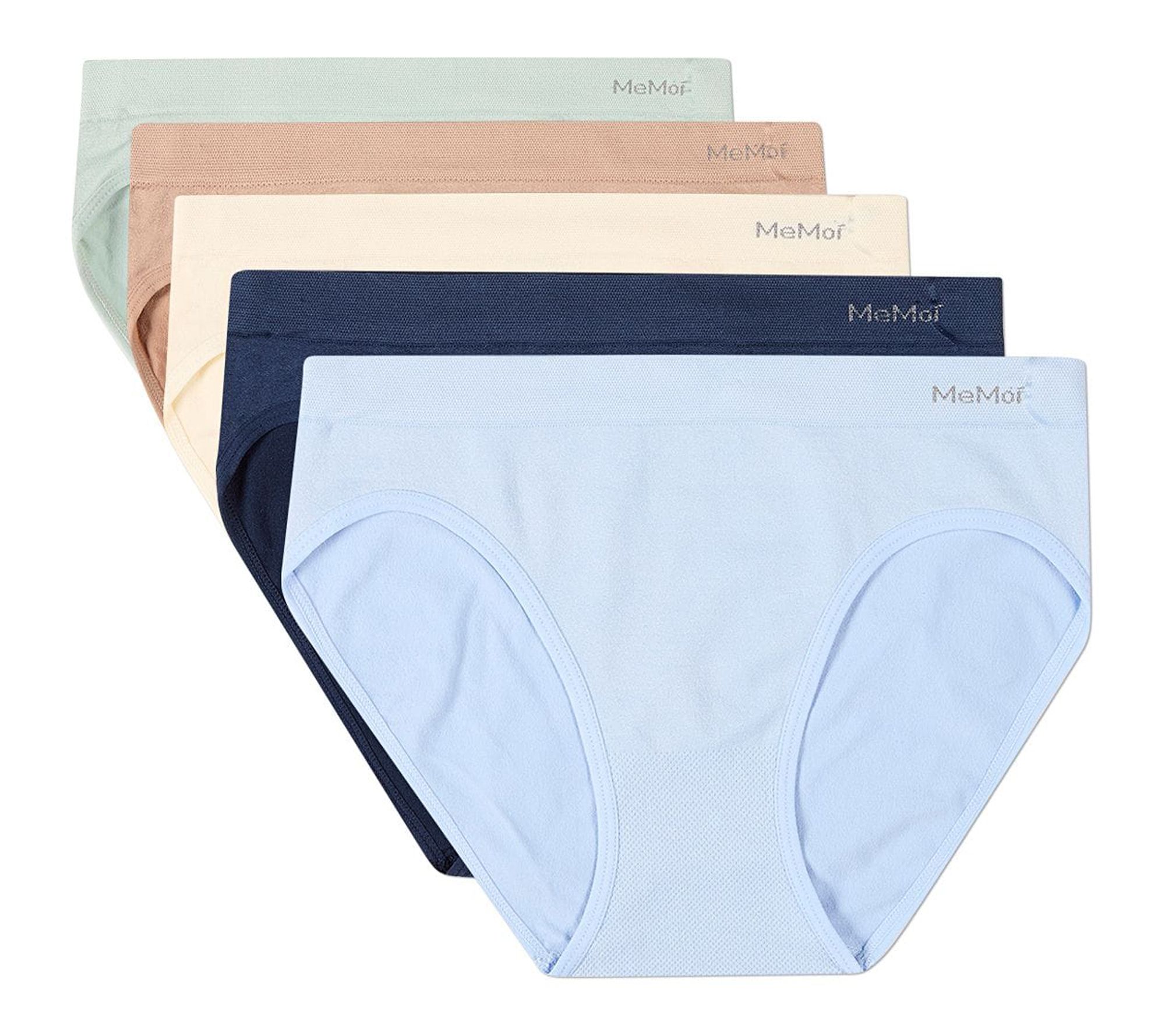 Memoi Women's Set of 5  Seamless Tag-Free Bikini Panties