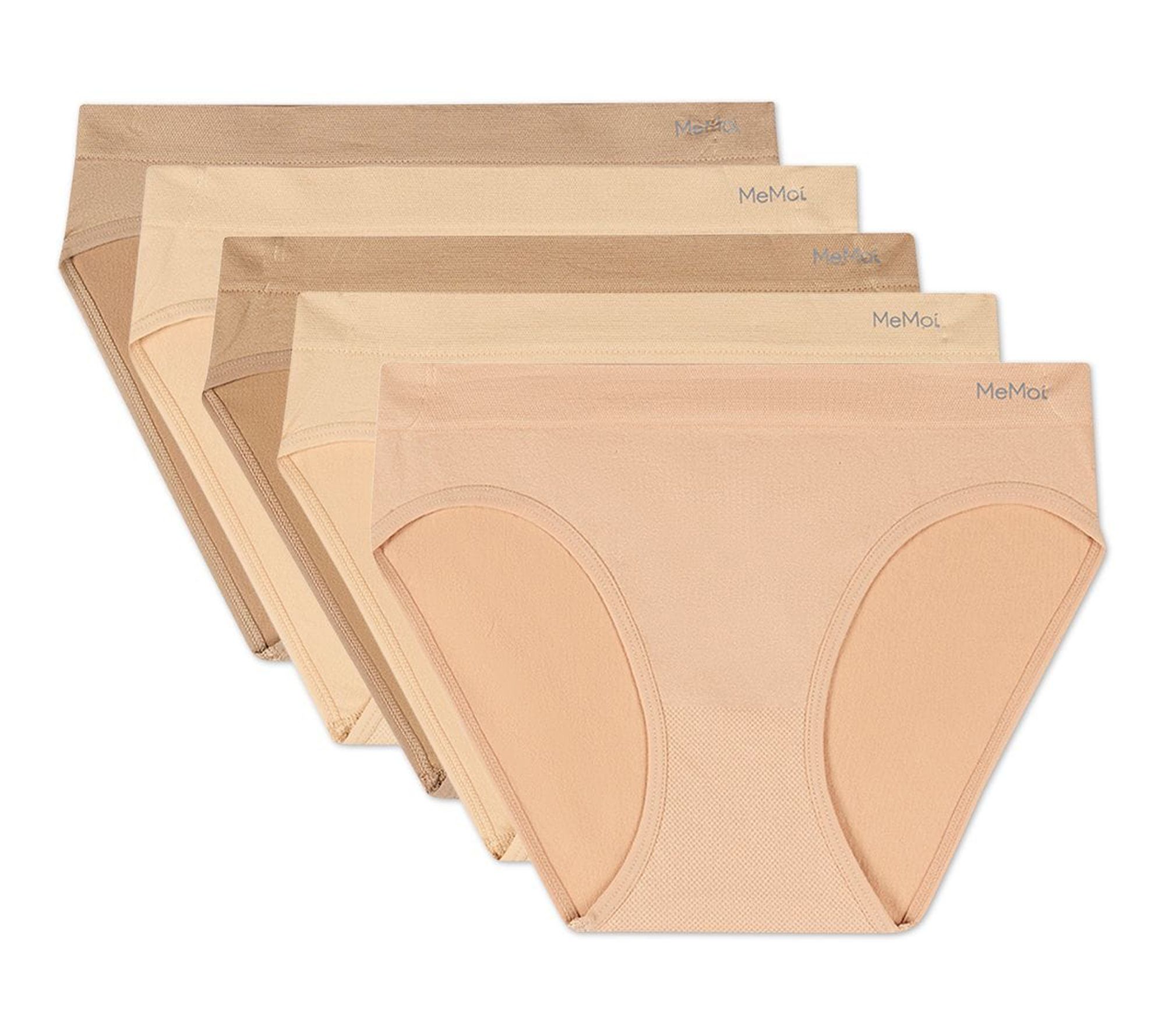Memoi Women's Set of 5  Seamless Tag-Free Bikini Panties