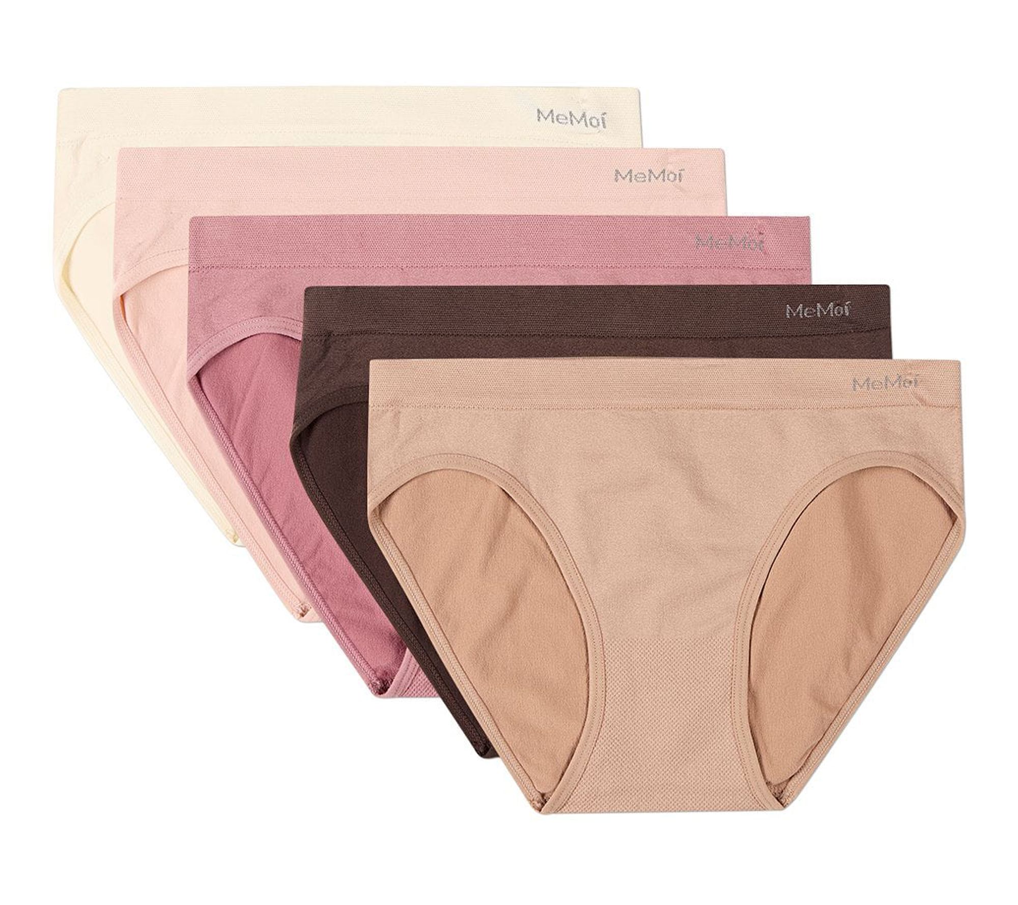 Memoi Women's Set of 5  Seamless Tag-Free Bikini Panties