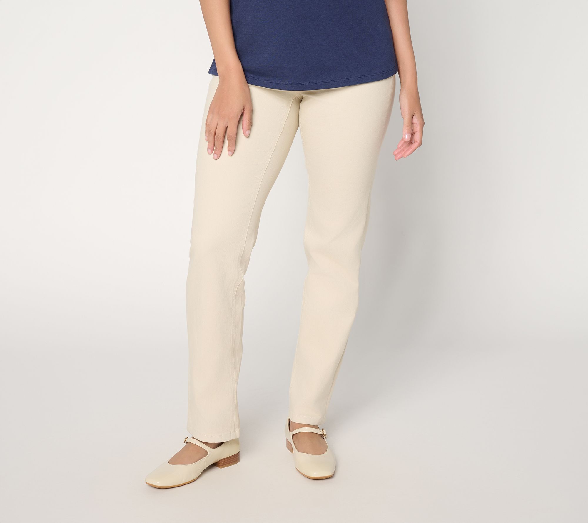 "As Is" Denim & Co. Reg Classic Stretch Straight Leg Colored Jeans