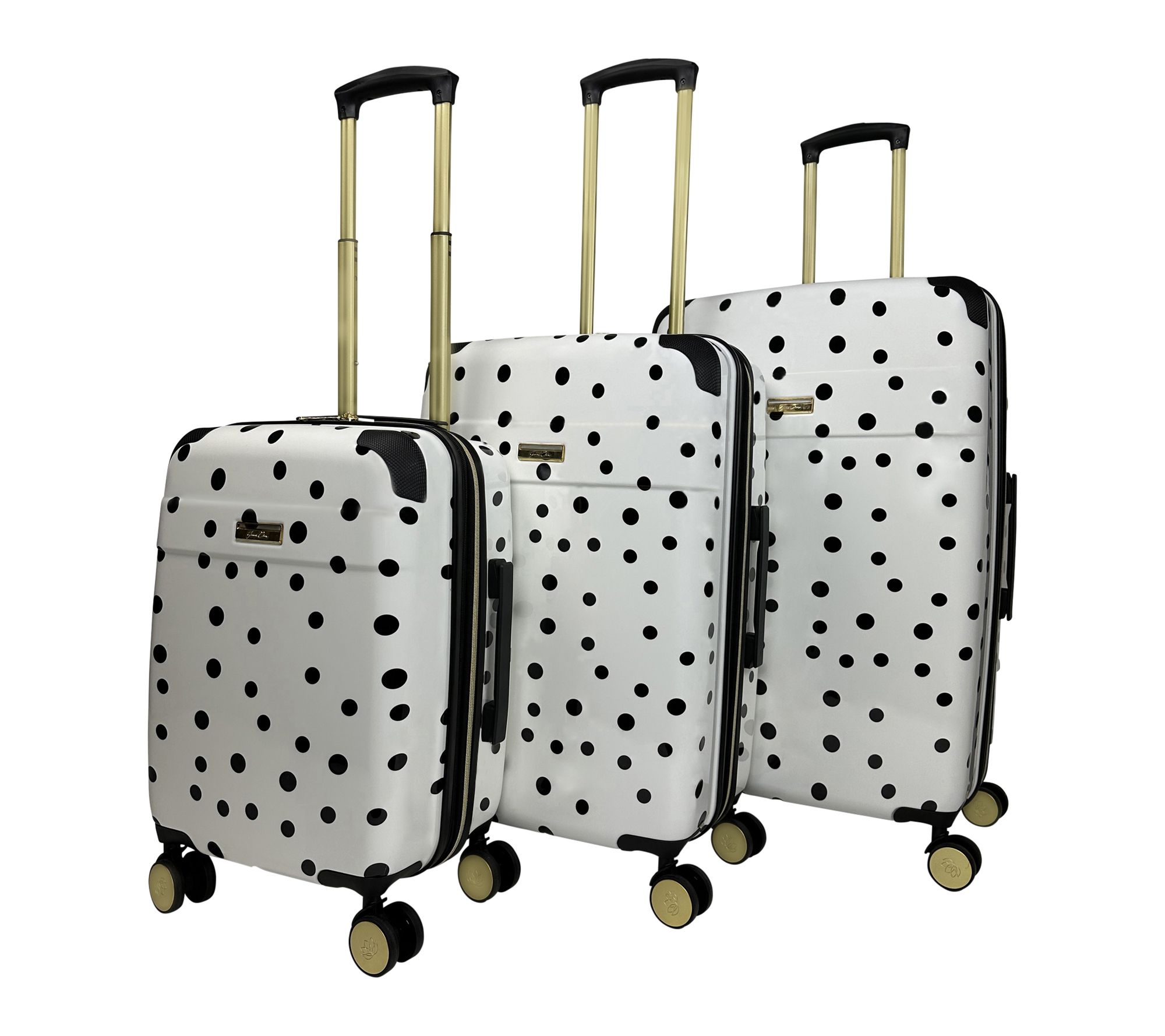 Jenni Chan Polka Dot 3-Piece Hardside Spinner Set