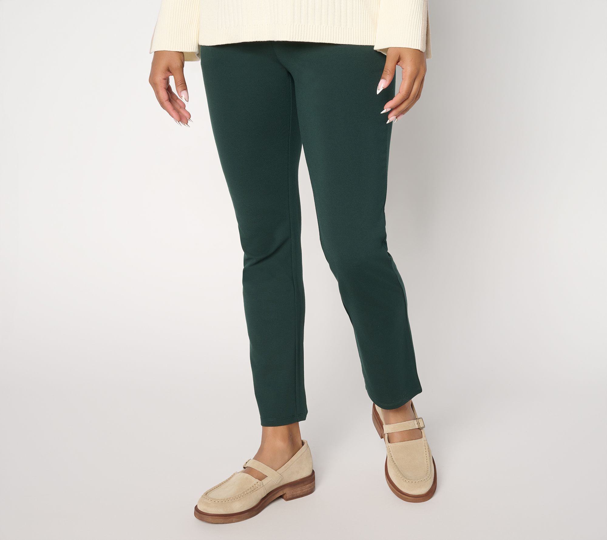 "As Is" Women with Control Reg Luxe Ponte Slim Leg Ankle Pant