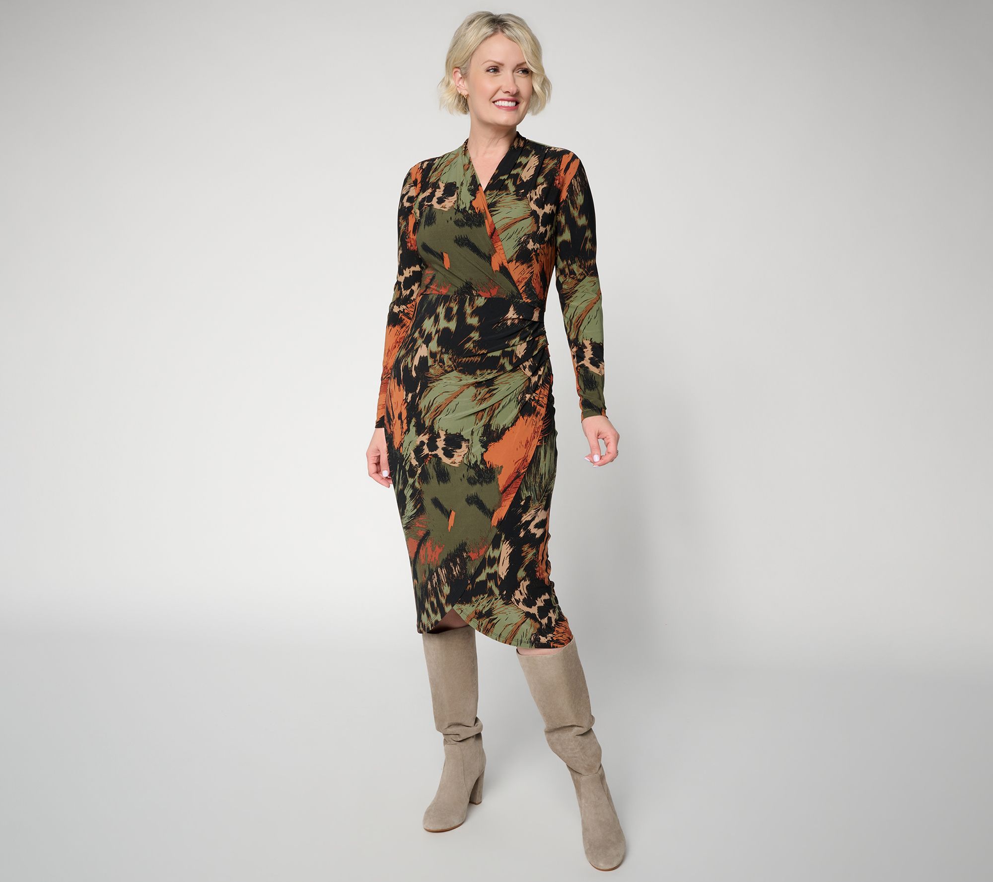 Women with Control Como Jersey Surplice Wrap Dress