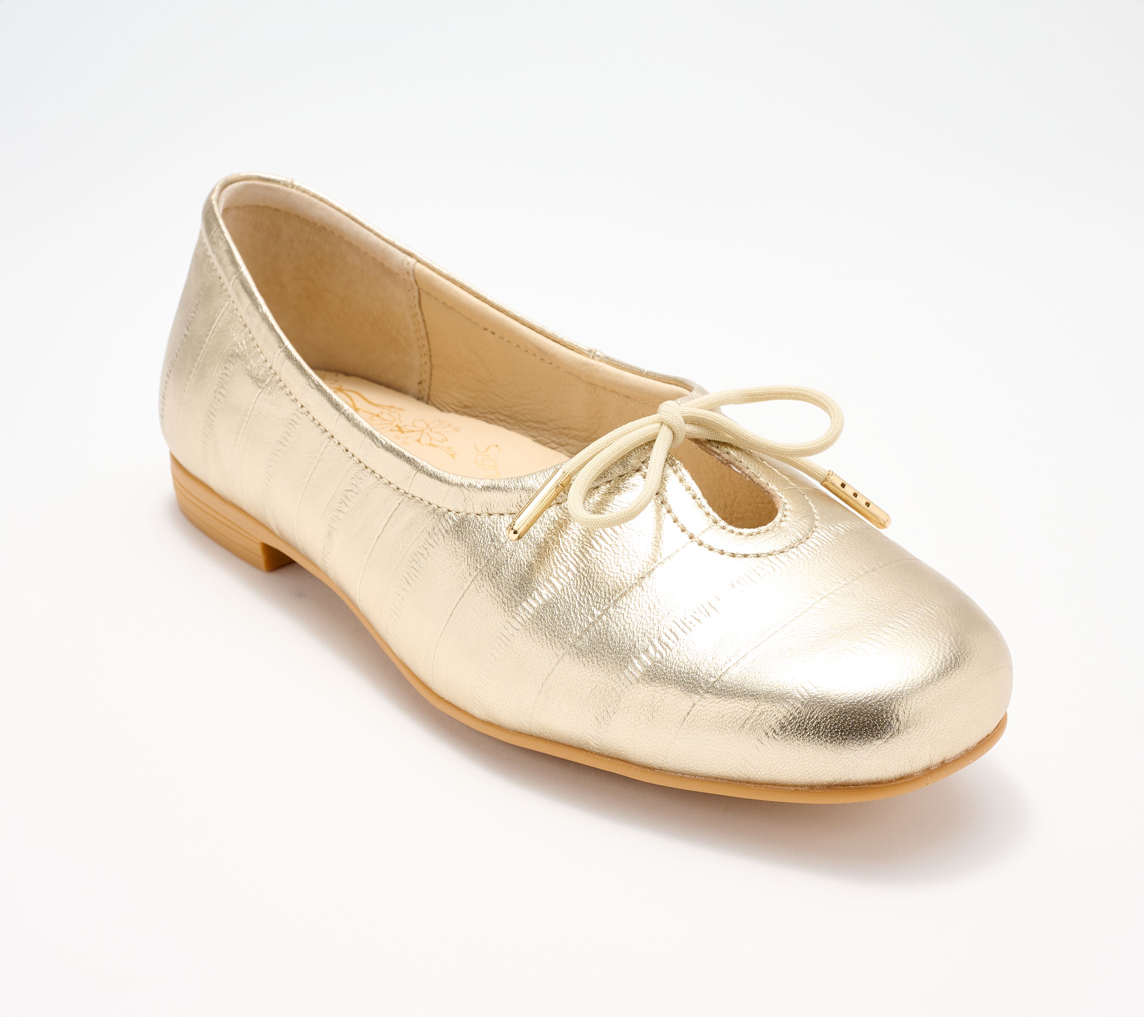 "As Is" Alegria Adjustable Leather Laced FLat - Leilah