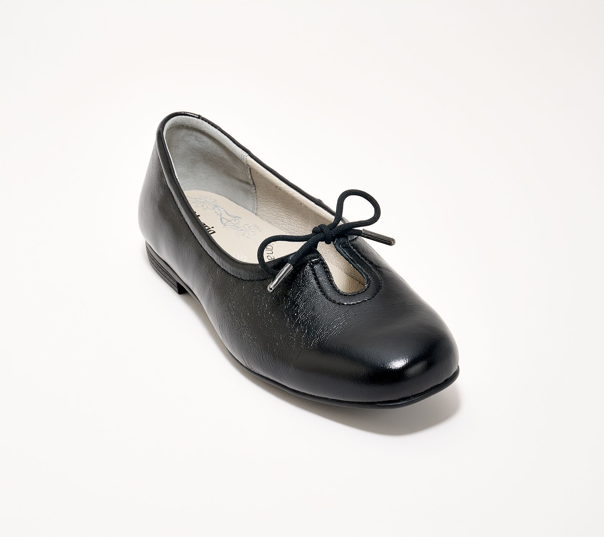 "As Is" Alegria Adjustable Leather Laced FLat - Leilah