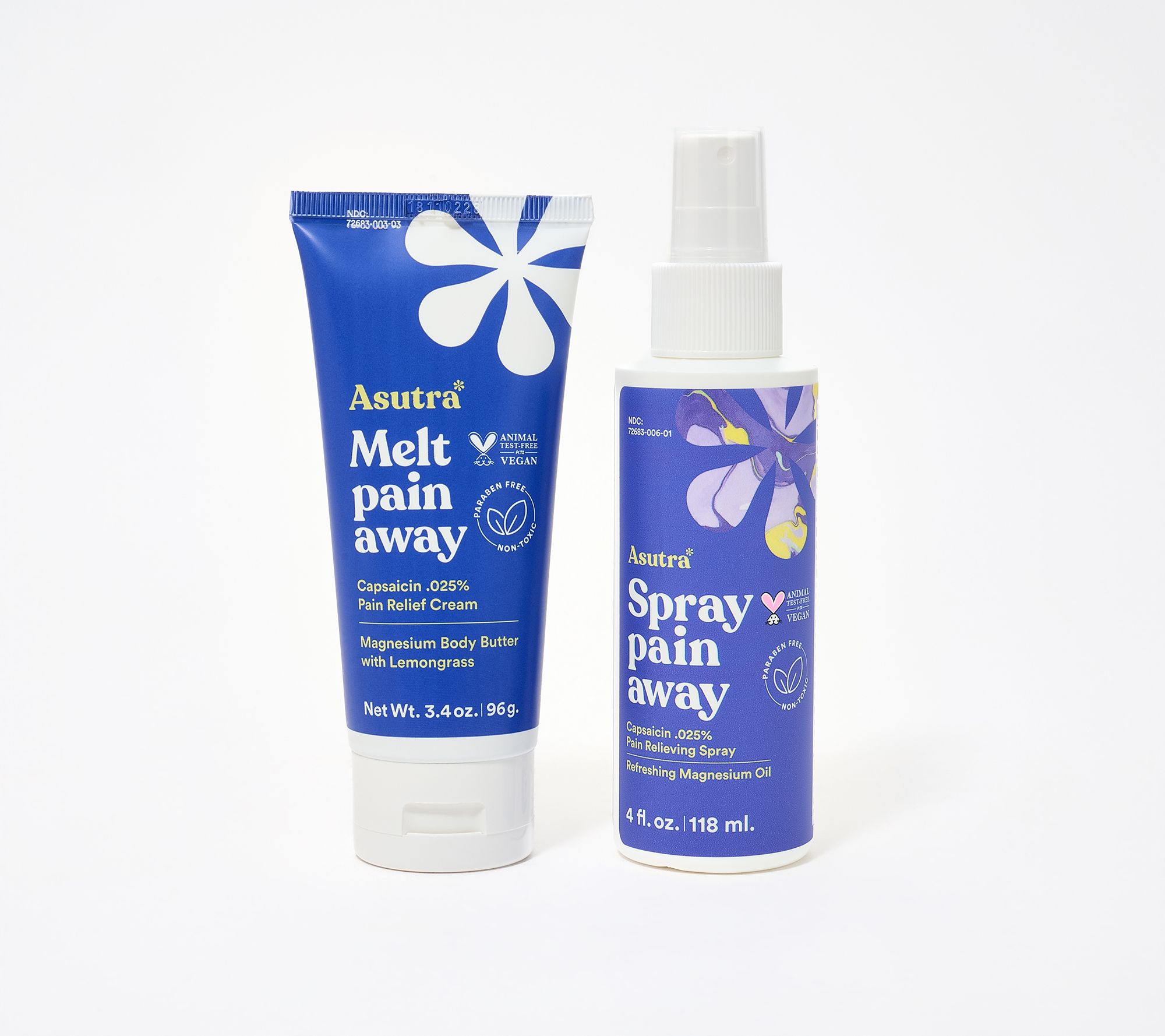 Asutra 4oz Spray Pain Away 3.4oz Melt Pain Away