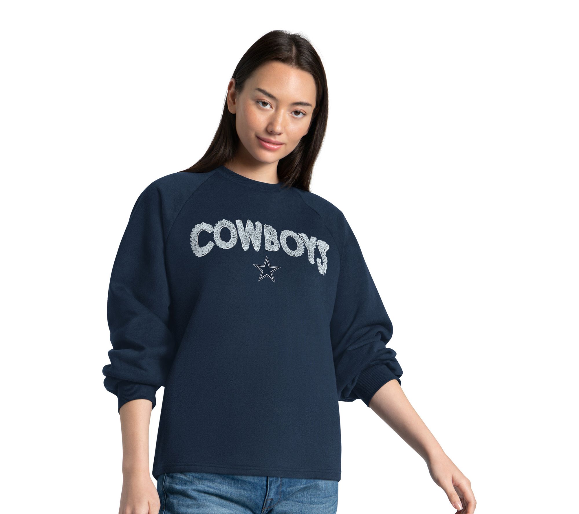 NFL Officially Licensed Dallas Women's Ribbon Crewneck Fleece