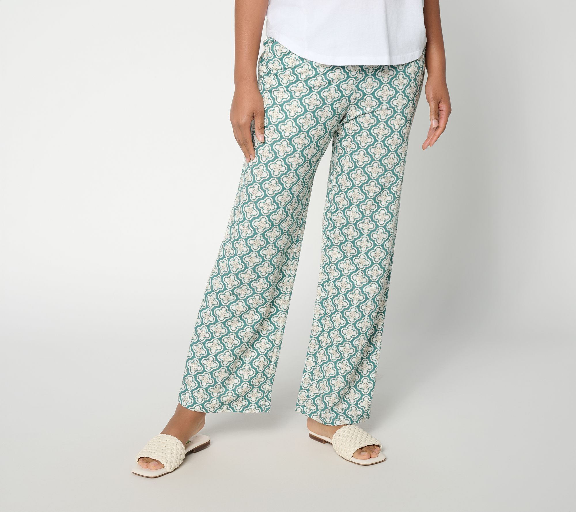 "As Is" Belle by Kim Gravel Reg Cabana Knit Tile Beach Pant