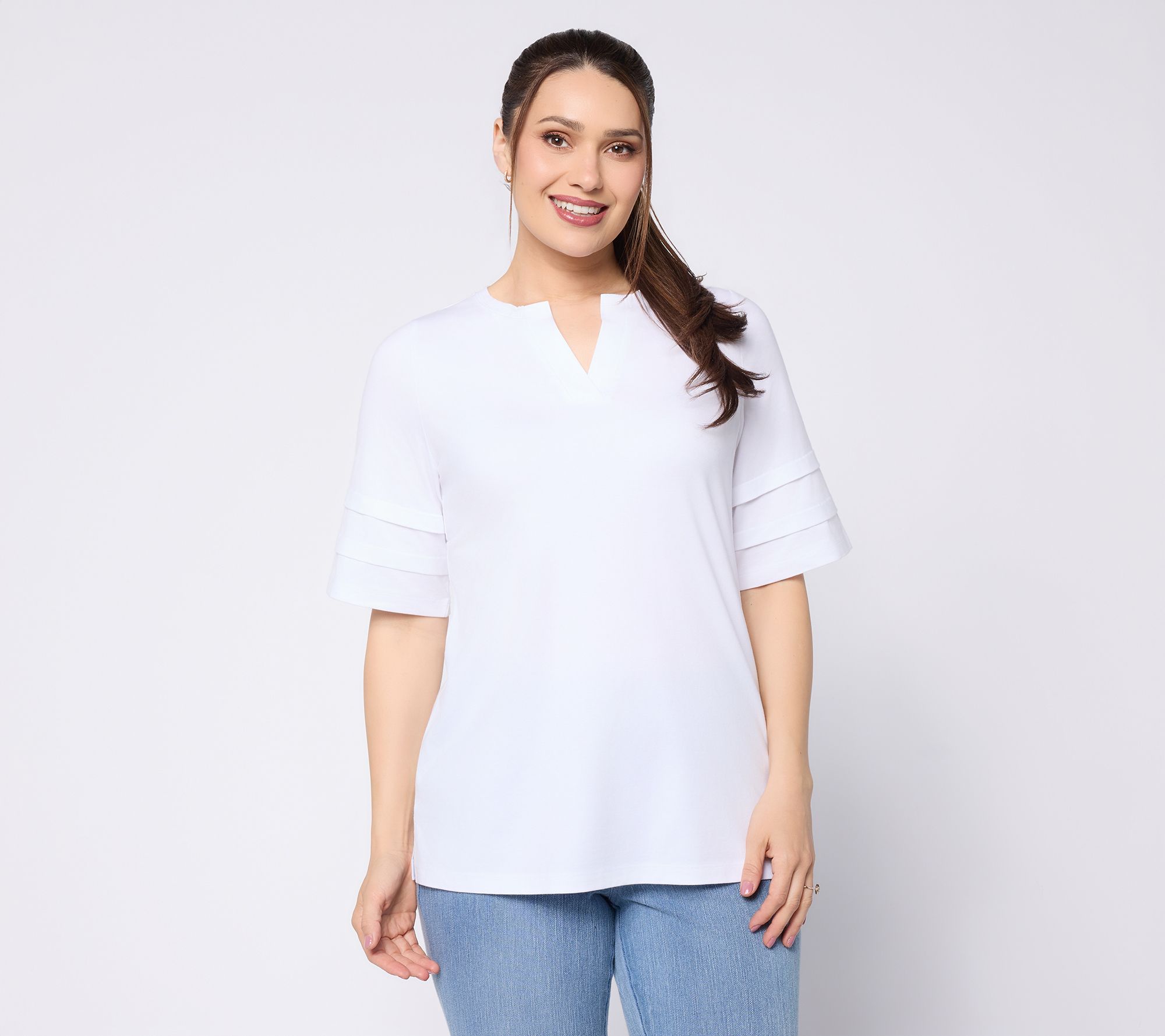 "As Is" Belle by Kim Gravel TripleLuxe Knit Folded & Fab Elbow Top