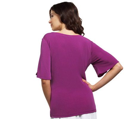 Susan Graver Set of 2 Liquid Knit Tops with Split Sleeves - QVC.com